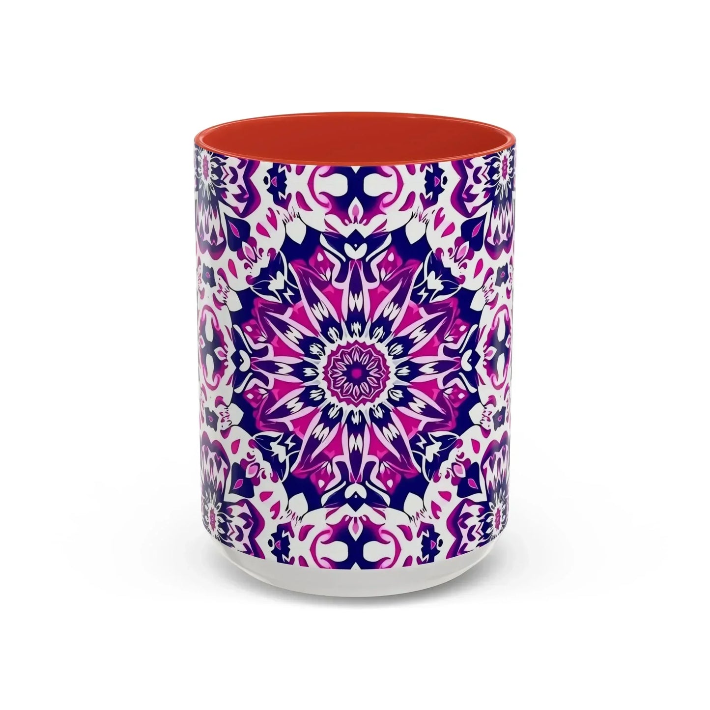 Vibrant Mandala Burst Ceramic Coffee Mug -11 & 15oz - KarArmDesign