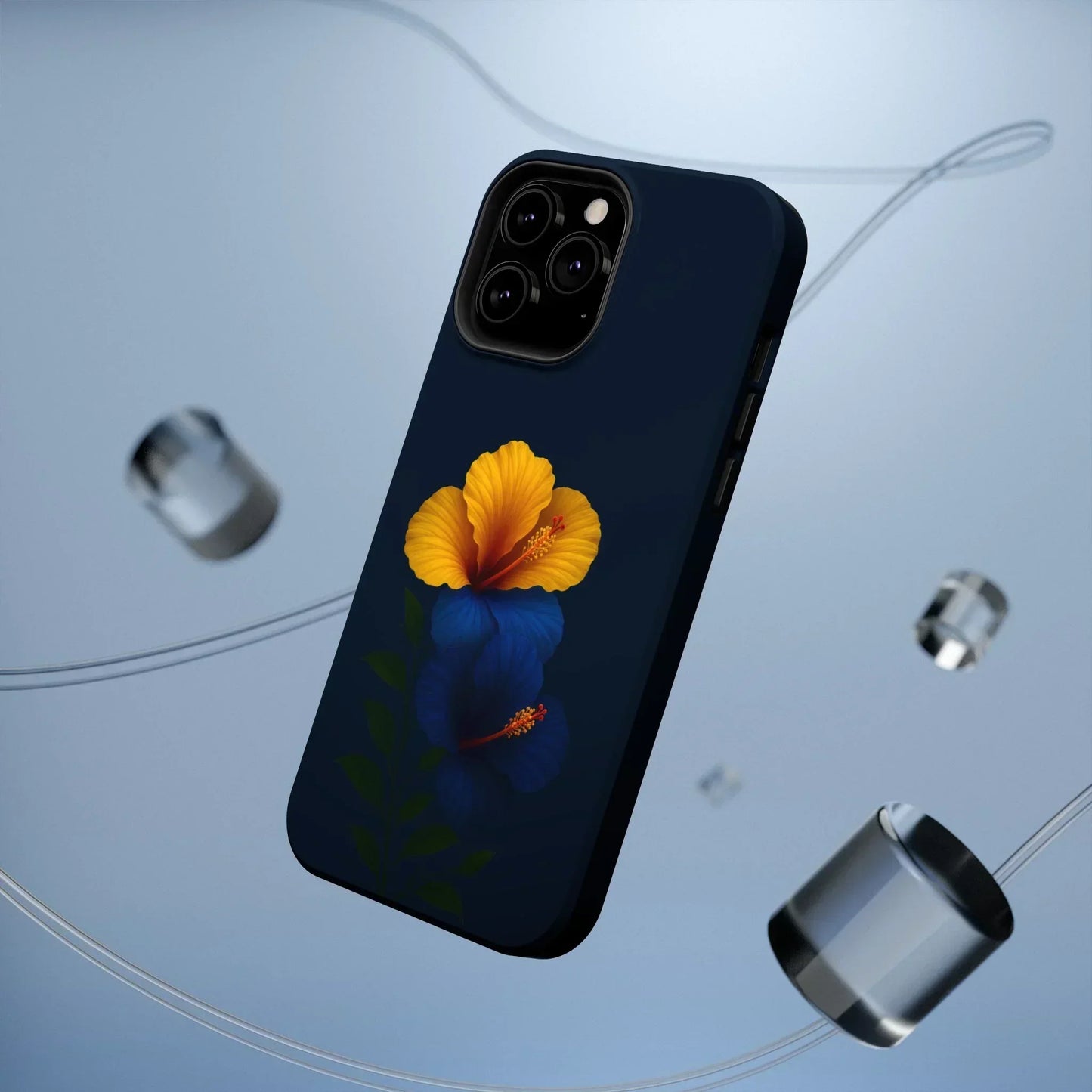 Elegant hibiscus phone case Impact-Resistant Cases for iPhone 12-16 and Samsung Galaxy S21-S22 Models - KarArmDesign