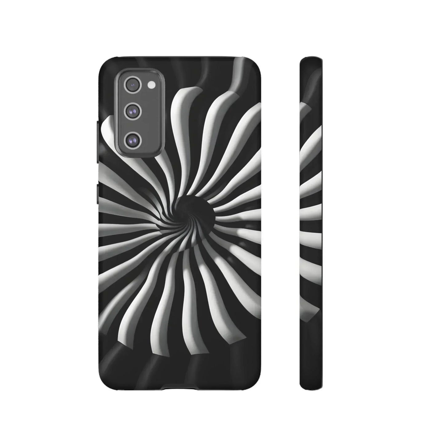 Hypnotic Black and White Spiral Phone Case for iPhone & Galaxy - KarArmDesign