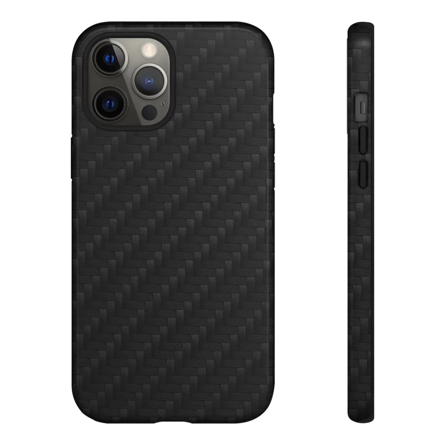 Black Carbon Phone Case Tough Case for iPhone 8-16 and Google Pixel up to 9 Models - KarArmDesign