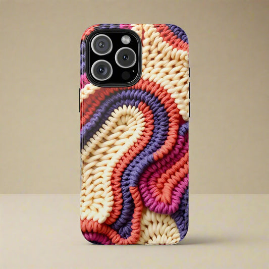 Handwoven Textile Art Phone Case for iPhone 7-16 and Galaxy S21-S24 Models - KarArmDesign