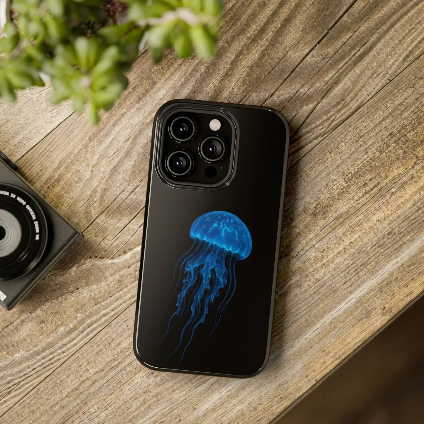Blue Jellyfish Phone Case for iPhone 12-16 and Samsung Galaxy S21-S22 Models - KarArmDesign