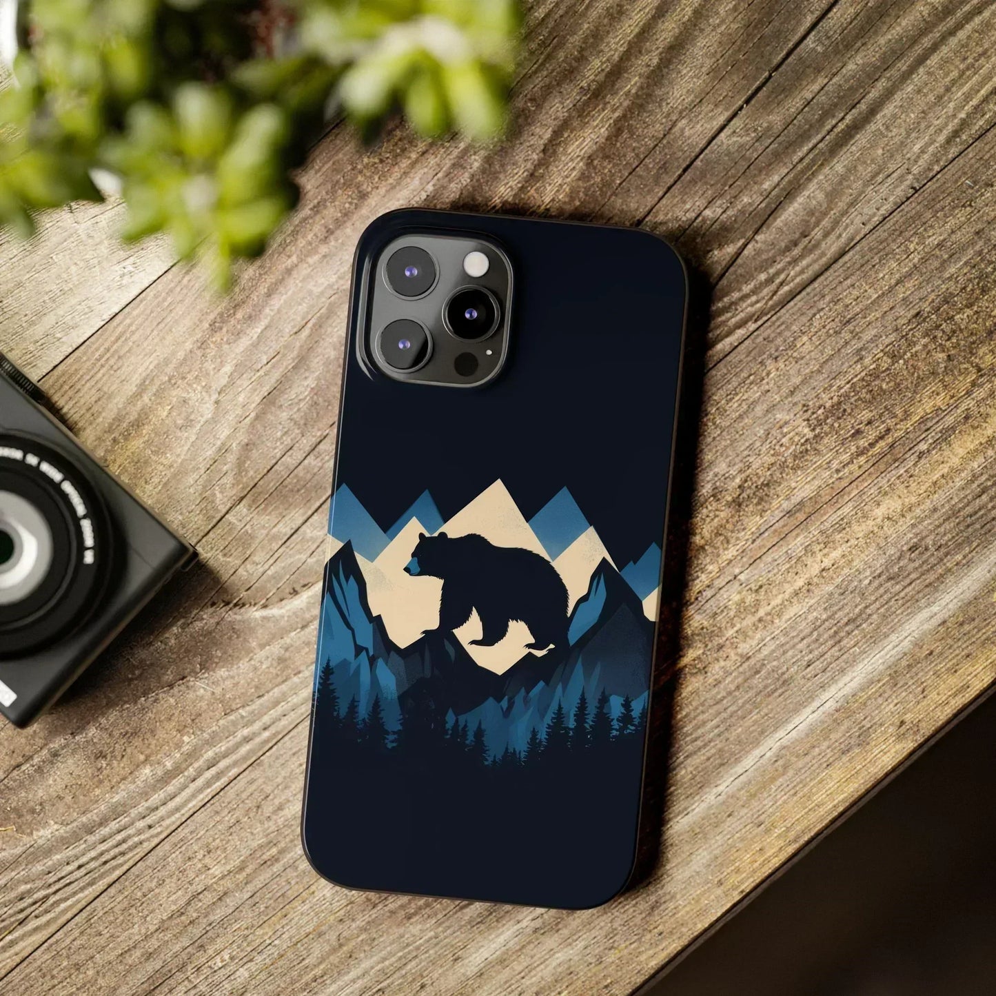 Wild Bear in the Peaks – Mountain Adventure Slim Phone Case for iPhone 7-16 Models - KarArmDesign