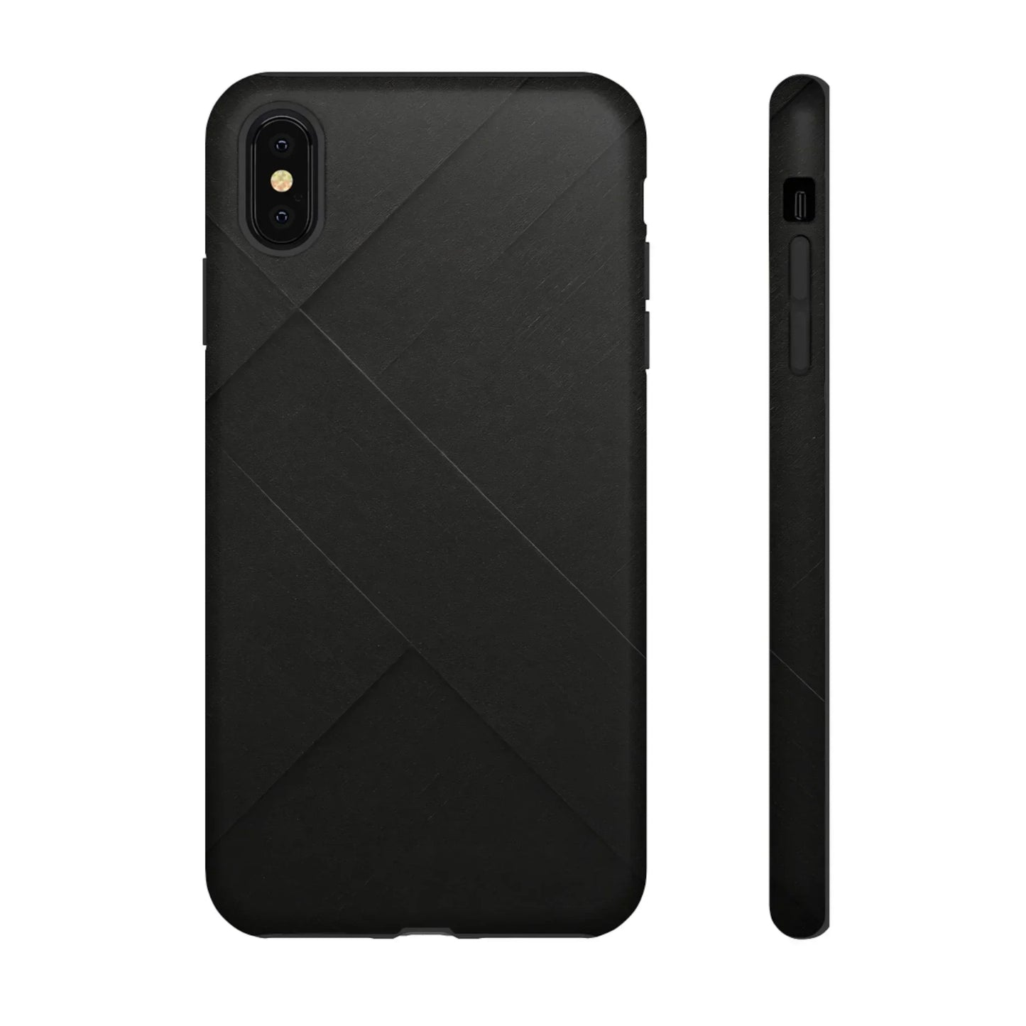 Matte Black Diagonal Line Phone Case for iPhone 8-16 and Galaxy S10-S25 Models - KarArmDesign