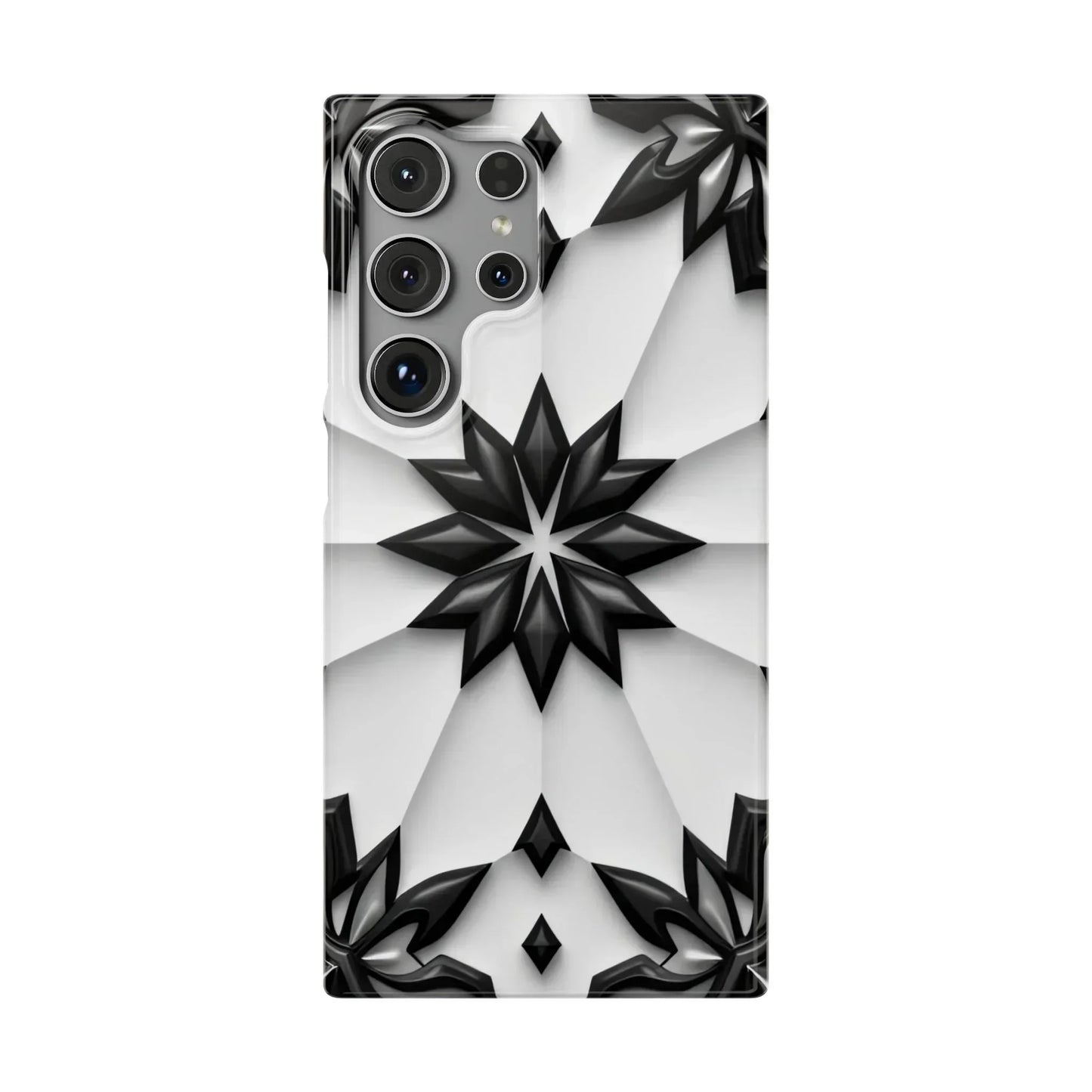 Black and White Geometric Floral Phone Case for iPhone and Samsung Galaxy - KarArmDesign
