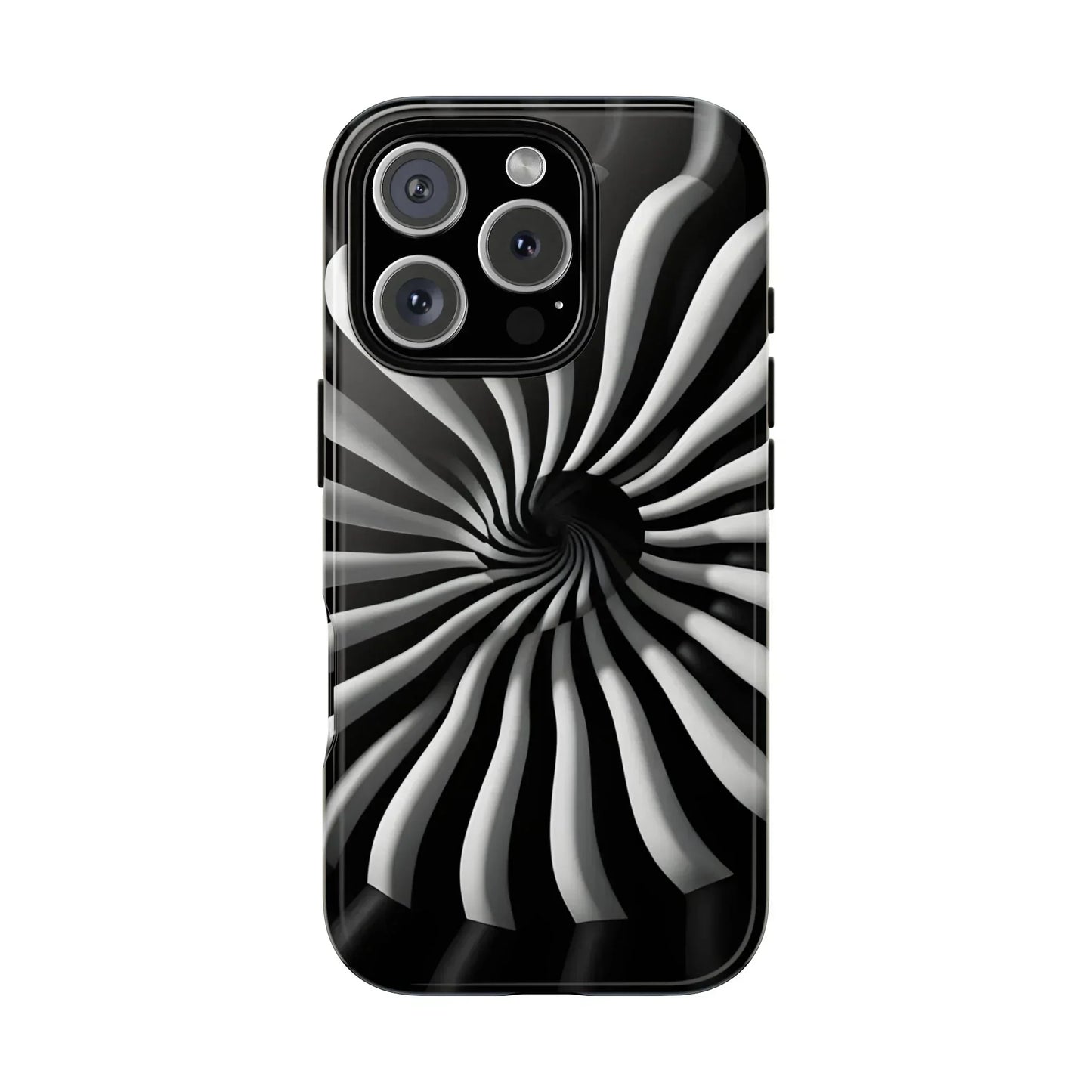 Hypnotic Black and White Spiral Phone Case for iPhone & Galaxy - KarArmDesign