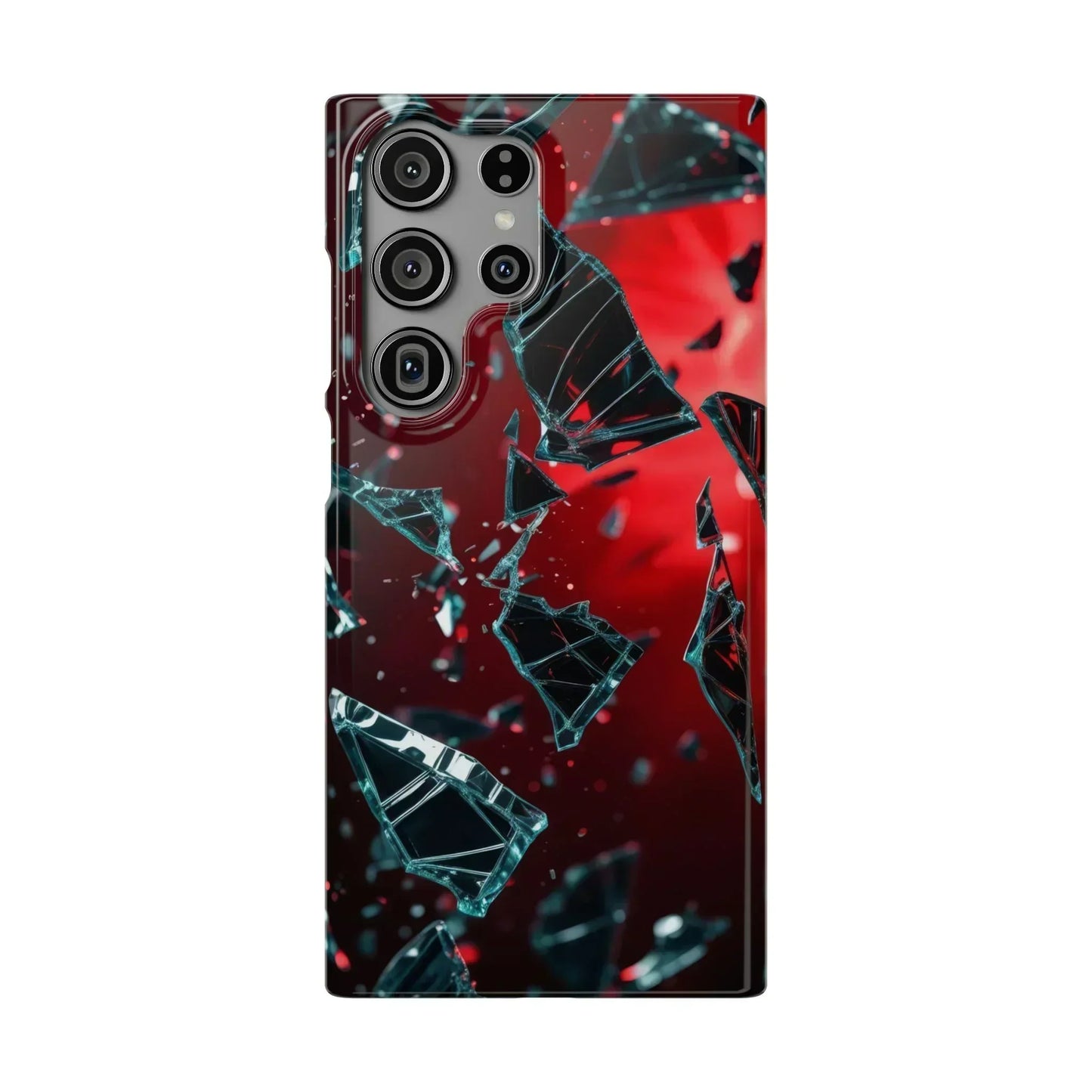 "Crimson Impact" Realistic Glass Shard Snap Phone Case for iPhone 7-16 and Samsung Galaxy S10-S24 Models - KarArmDesign