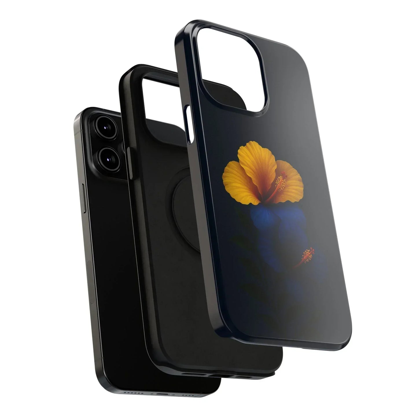 Elegant hibiscus phone case Impact-Resistant Cases for iPhone 12-16 and Samsung Galaxy S21-S22 Models - KarArmDesign