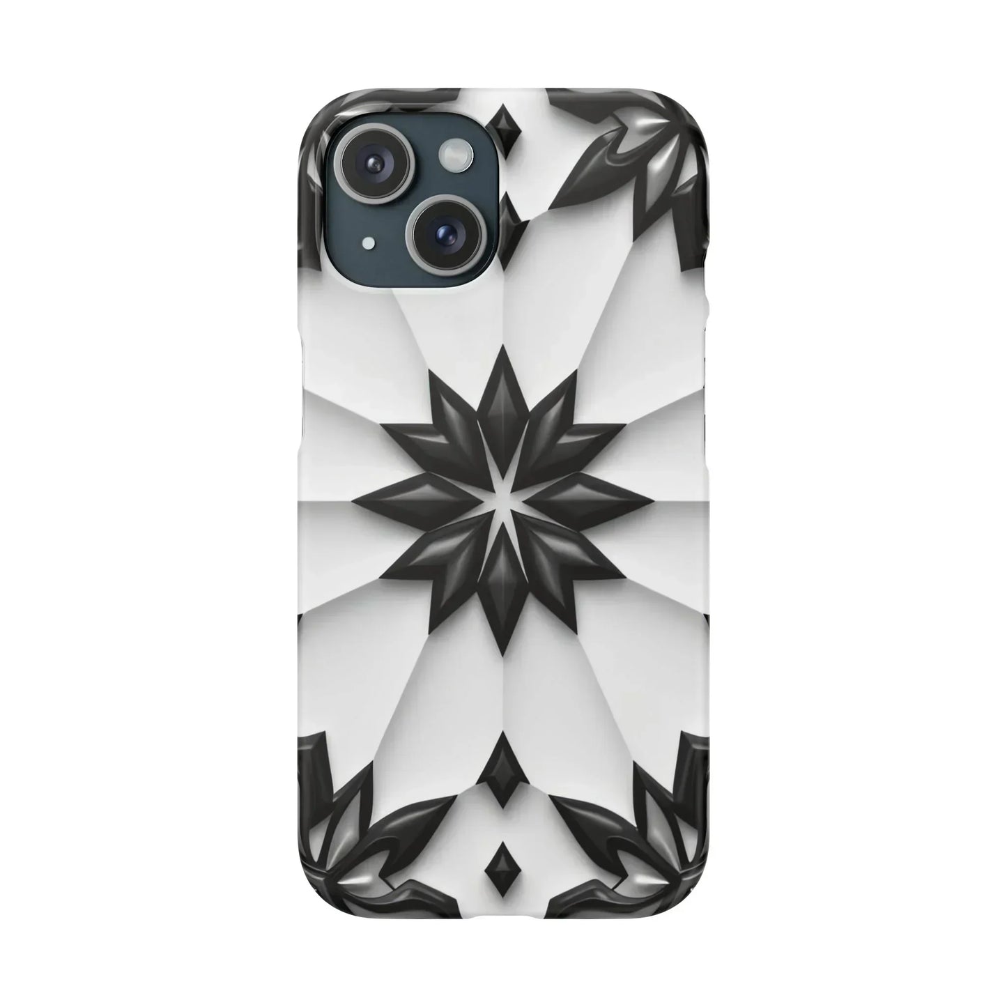 Black and White Geometric Floral Phone Case for iPhone and Samsung Galaxy - KarArmDesign
