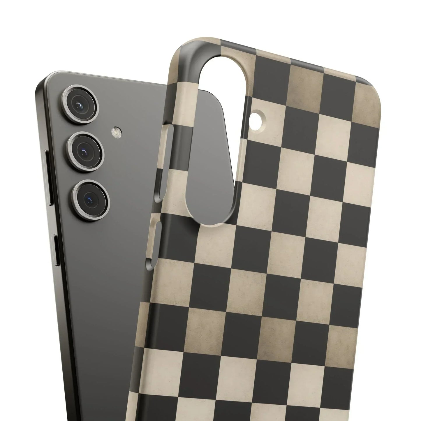 Stylish Matte Checker Phone Case for iPhone 7-16 and Samsung Galaxy S10-S24 Models - KarArmDesign