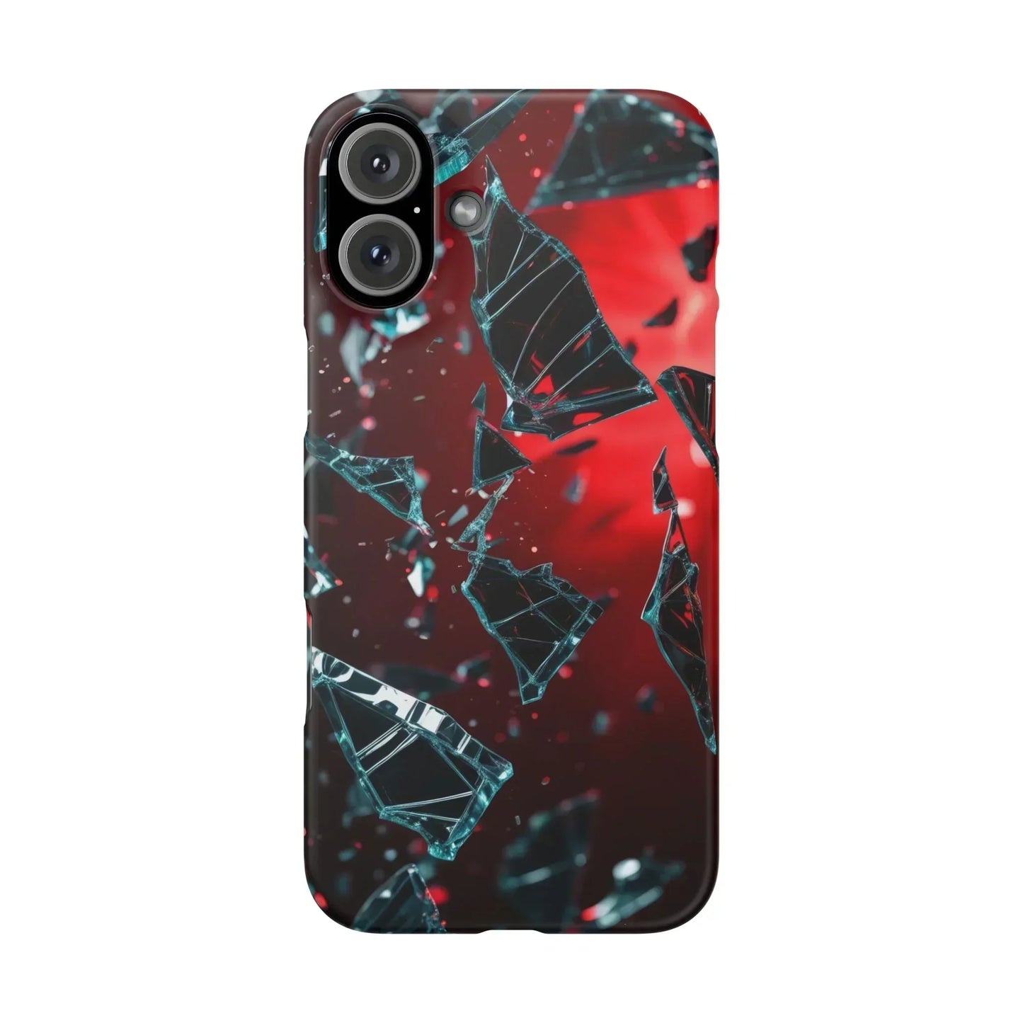 "Crimson Impact" Realistic Glass Shard Snap Phone Case for iPhone 7-16 and Samsung Galaxy S10-S24 Models - KarArmDesign