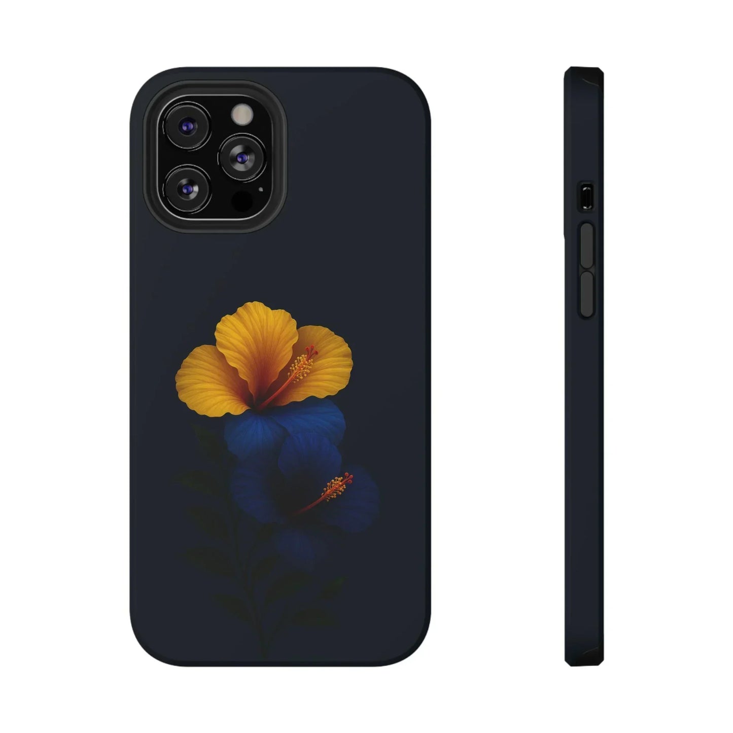 Elegant hibiscus phone case Impact-Resistant Cases for iPhone 12-16 and Samsung Galaxy S21-S22 Models - KarArmDesign