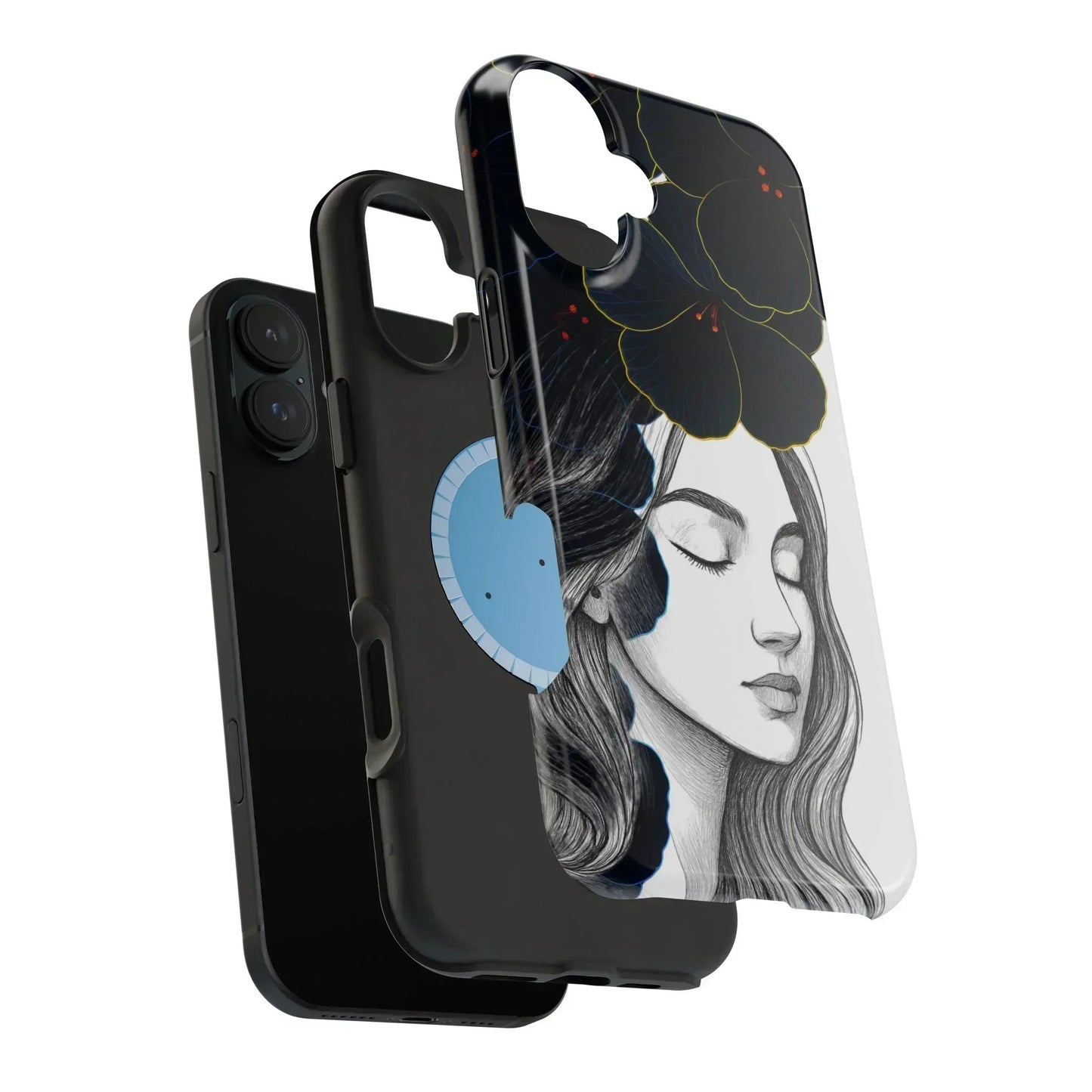 Dark Floral Elegance Phone Case for iPhone 13-16 Models - KarArmDesign