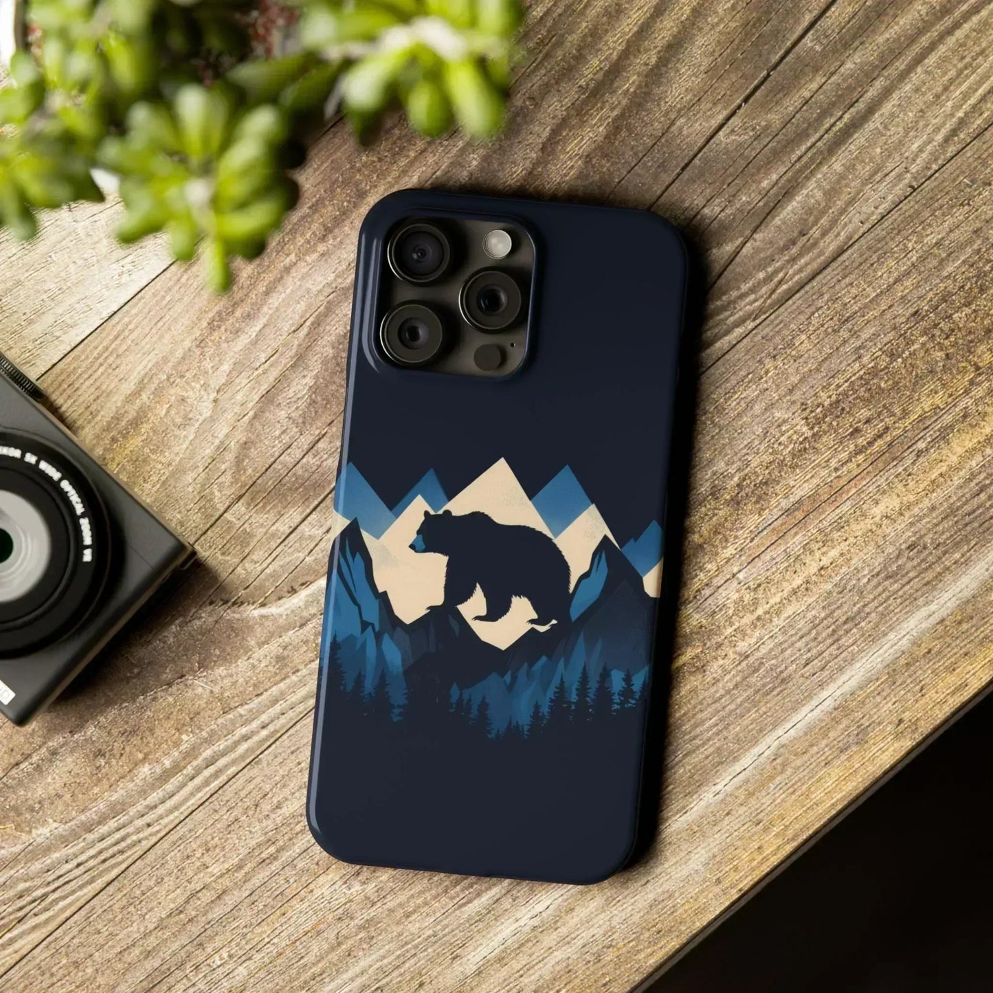 Wild Bear in the Peaks – Mountain Adventure Slim Phone Case for iPhone 7-16 Models - KarArmDesign