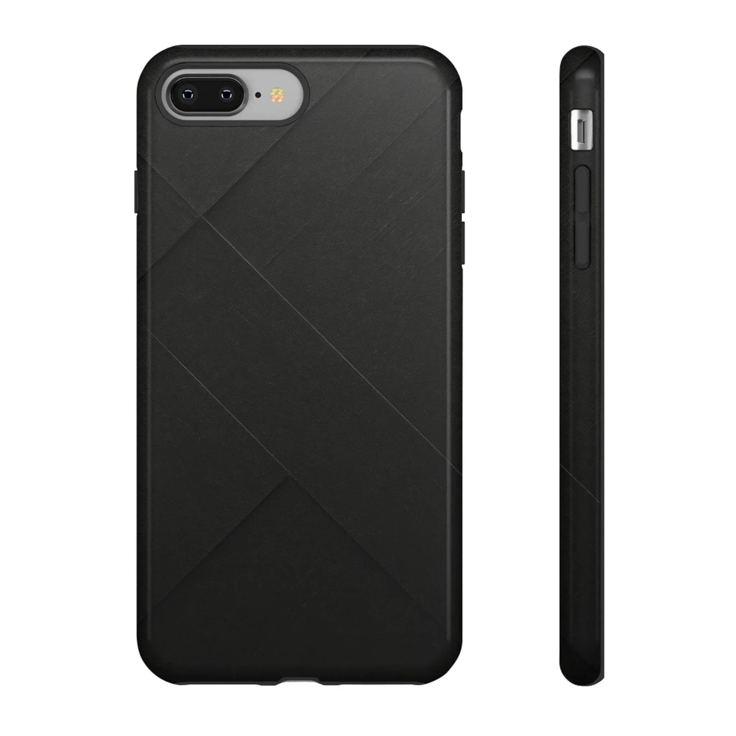 Matte Black Diagonal Line Phone Case for iPhone 8-16 and Galaxy S10-S25 Models - KarArmDesign