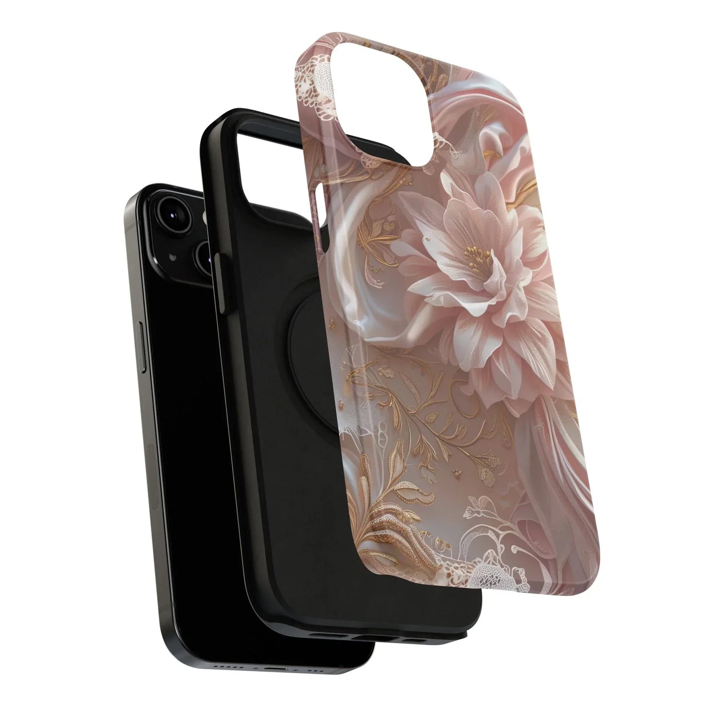 Elegant Floral Impact-Resistant Phone Case for iPhone 12-16 and Samsung Galaxy S21-S22 Models - KarArmDesign