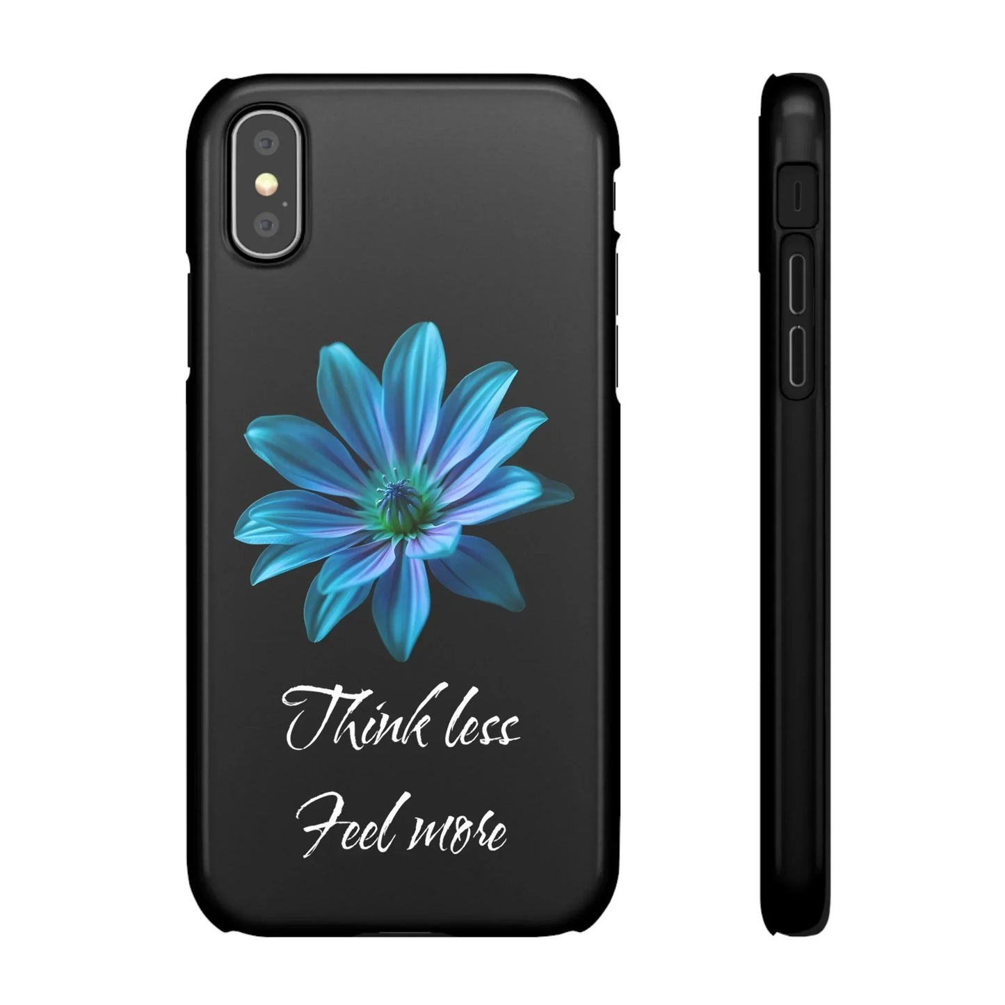 Inspirational Floral Phone Case – “Think Less, Feel More” Design Case for iPhone & Galaxy - KarArmDesign