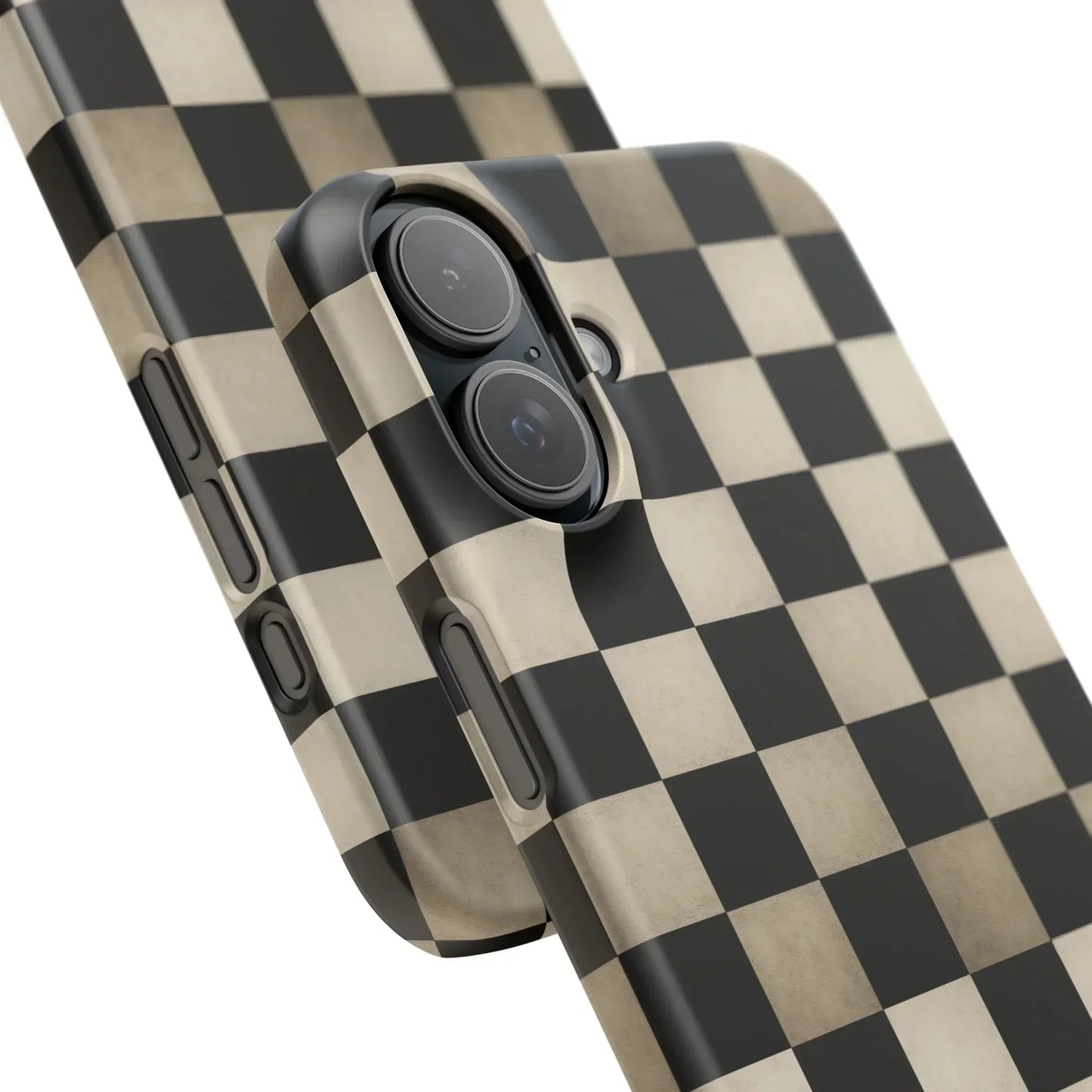 Stylish Matte Checker Phone Case for iPhone 7-16 and Samsung Galaxy S10-S24 Models - KarArmDesign