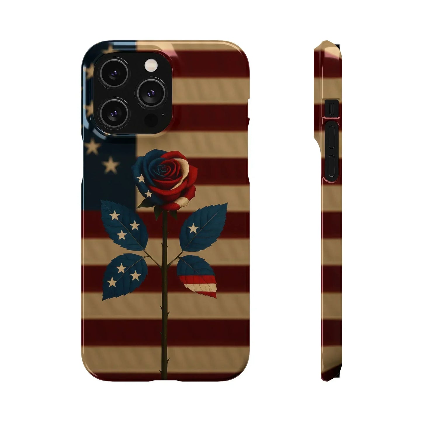 American Rose Flag Phone Case for iPhone 7-16 and Samsung Galaxy S10-S24 Models - KarArmDesign