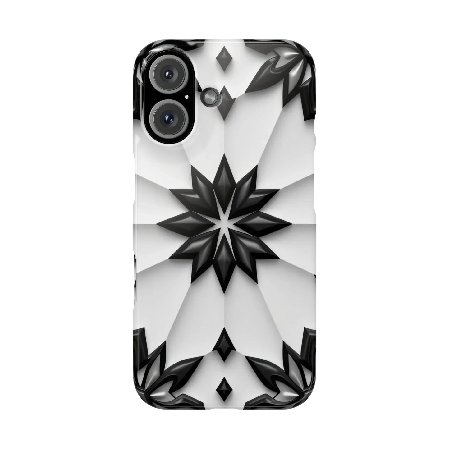 Black and White Geometric Floral Phone Case for iPhone and Samsung Galaxy - KarArmDesign
