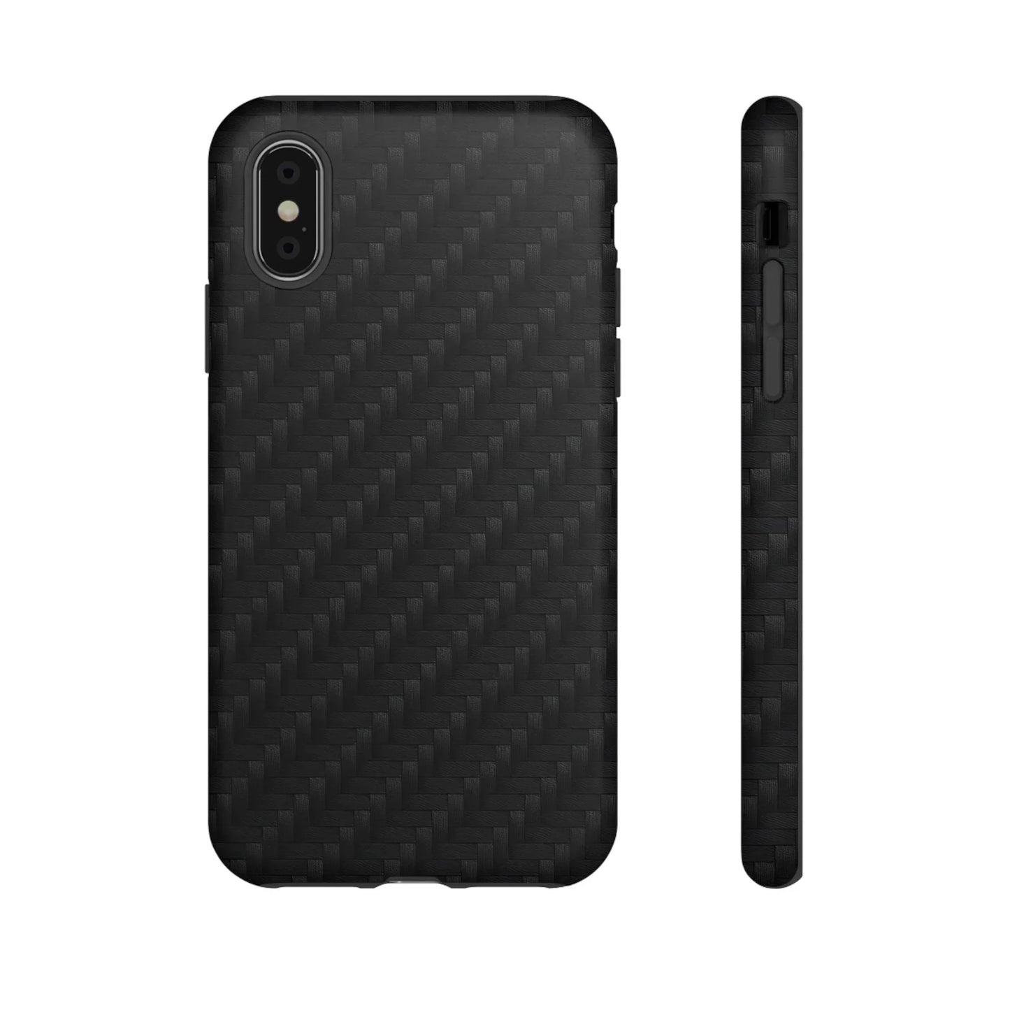 Black Carbon Phone Case Tough Case for iPhone 8-16 and Google Pixel up to 9 Models - KarArmDesign