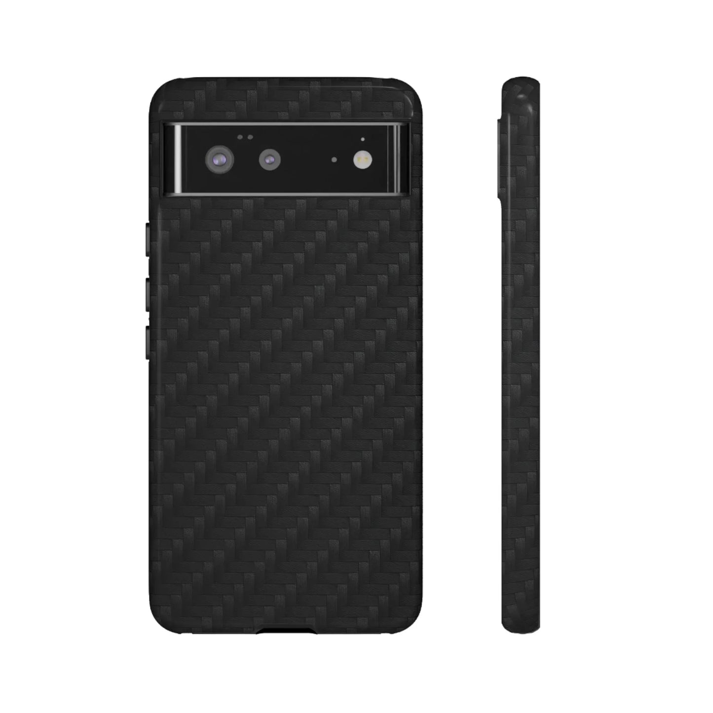 Black Carbon Phone Case Tough Case for iPhone 8-16 and Google Pixel up to 9 Models - KarArmDesign
