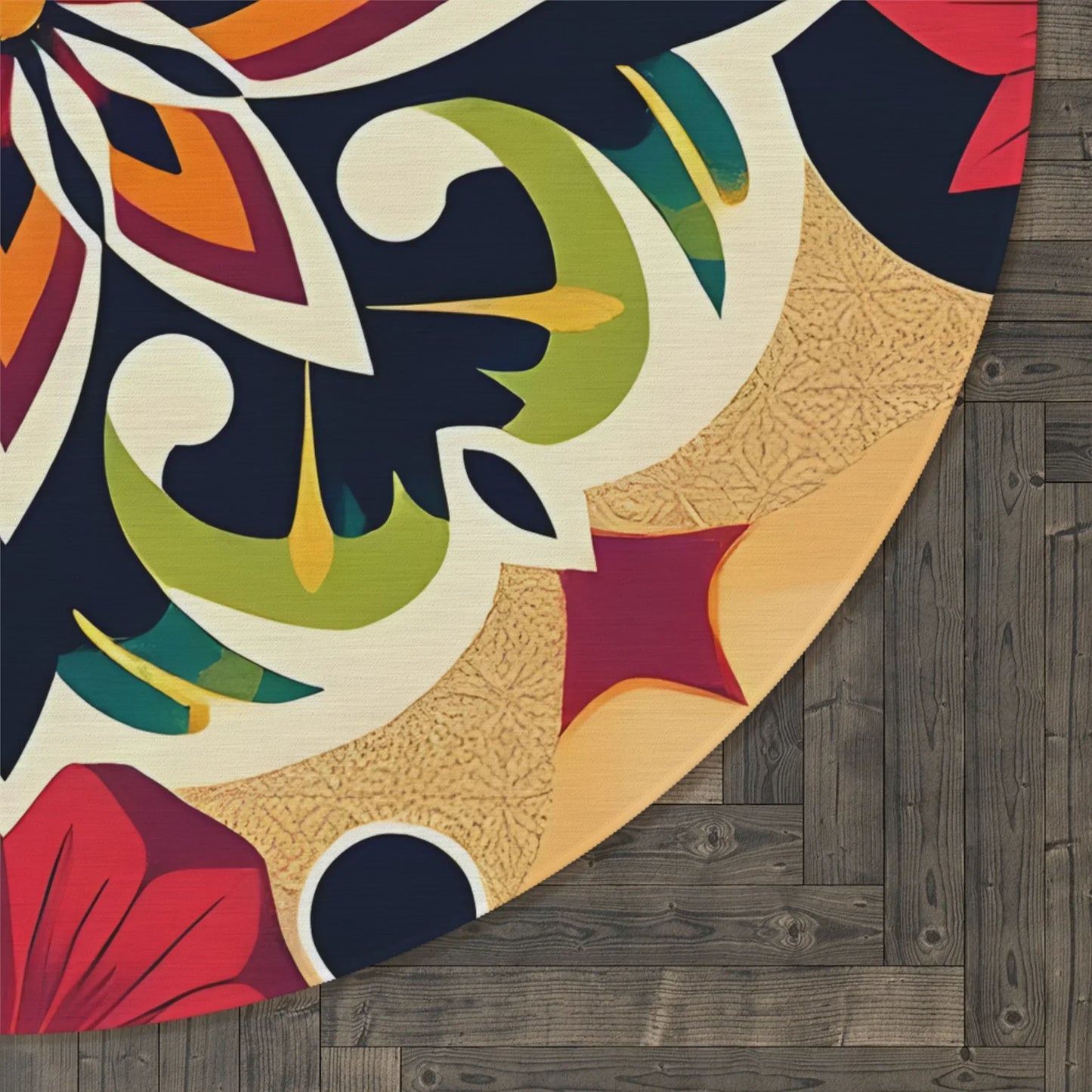 Vibrant Colorful Round Rug - KarArmDesign