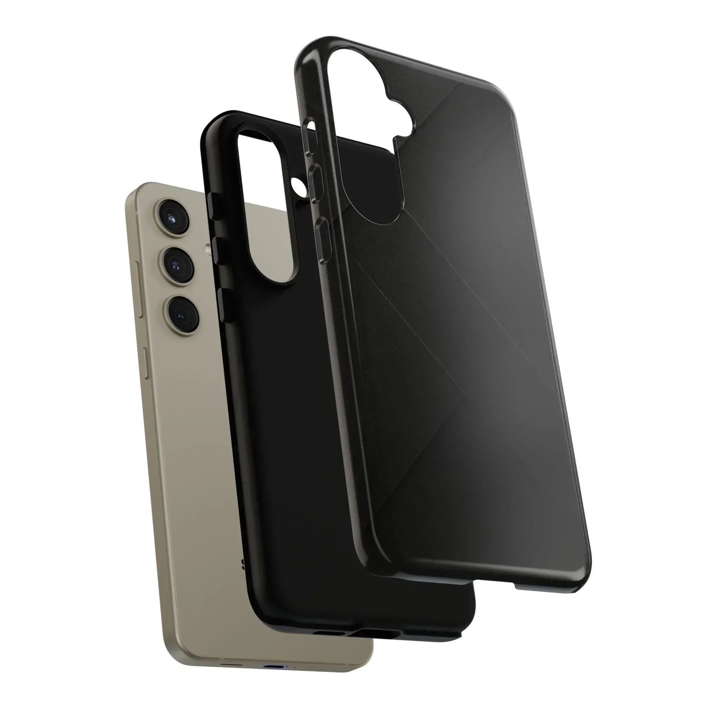Matte Black Diagonal Line Phone Case for iPhone 8-16 and Galaxy S10-S25 Models - KarArmDesign