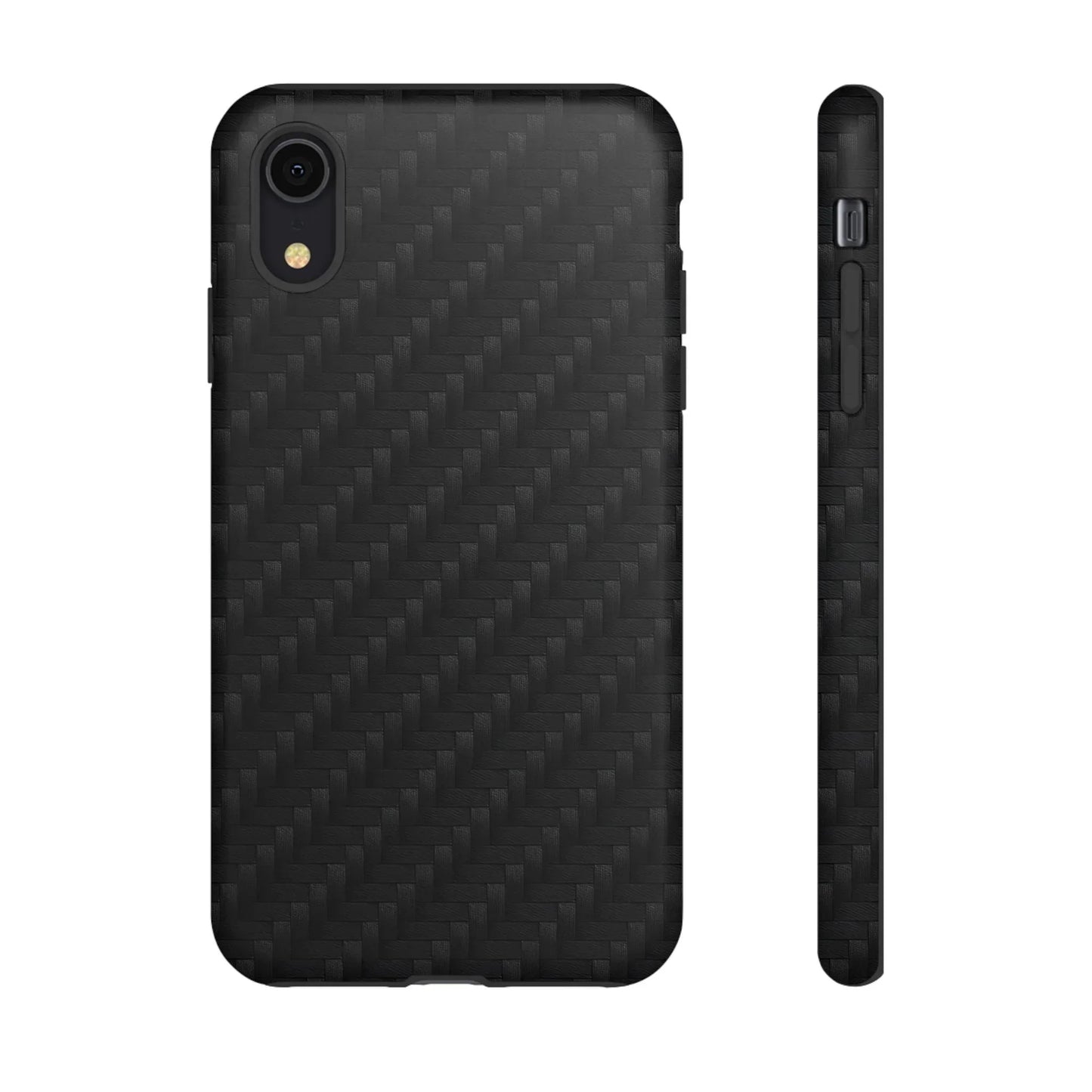 Black Carbon Phone Case Tough Case for iPhone 8-16 and Google Pixel up to 9 Models - KarArmDesign
