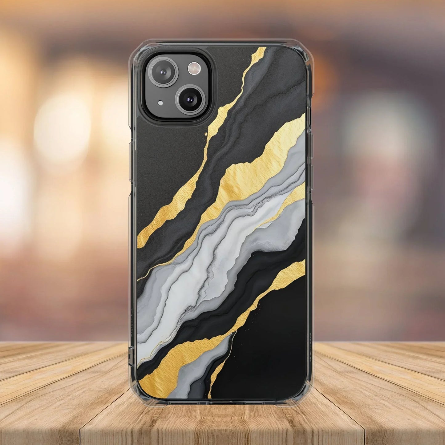 Luxury Black and Gold Marble Magnetic Phone Case for iPhone 14-16 Models - KarArmDesign