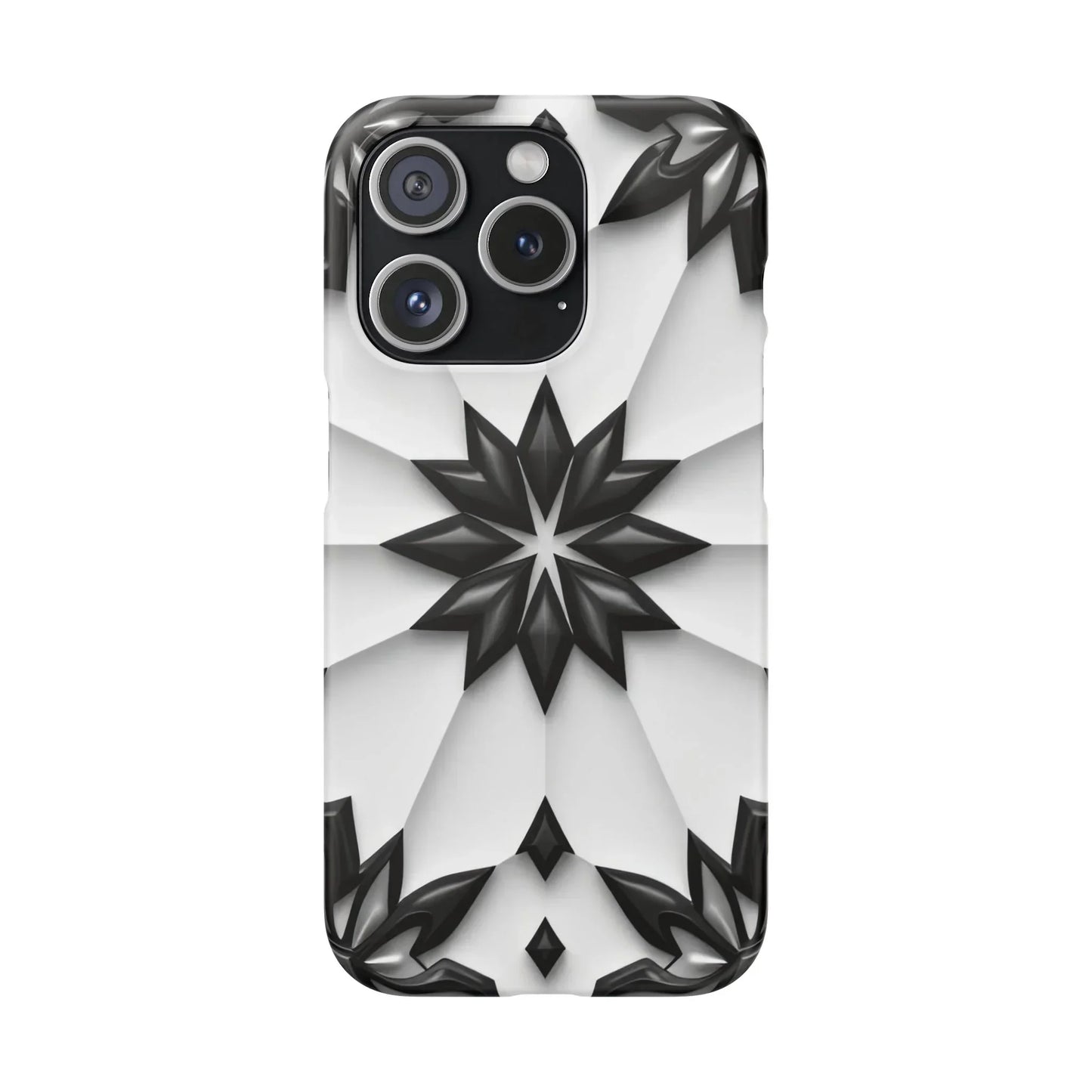 Black and White Geometric Floral Phone Case for iPhone and Samsung Galaxy - KarArmDesign