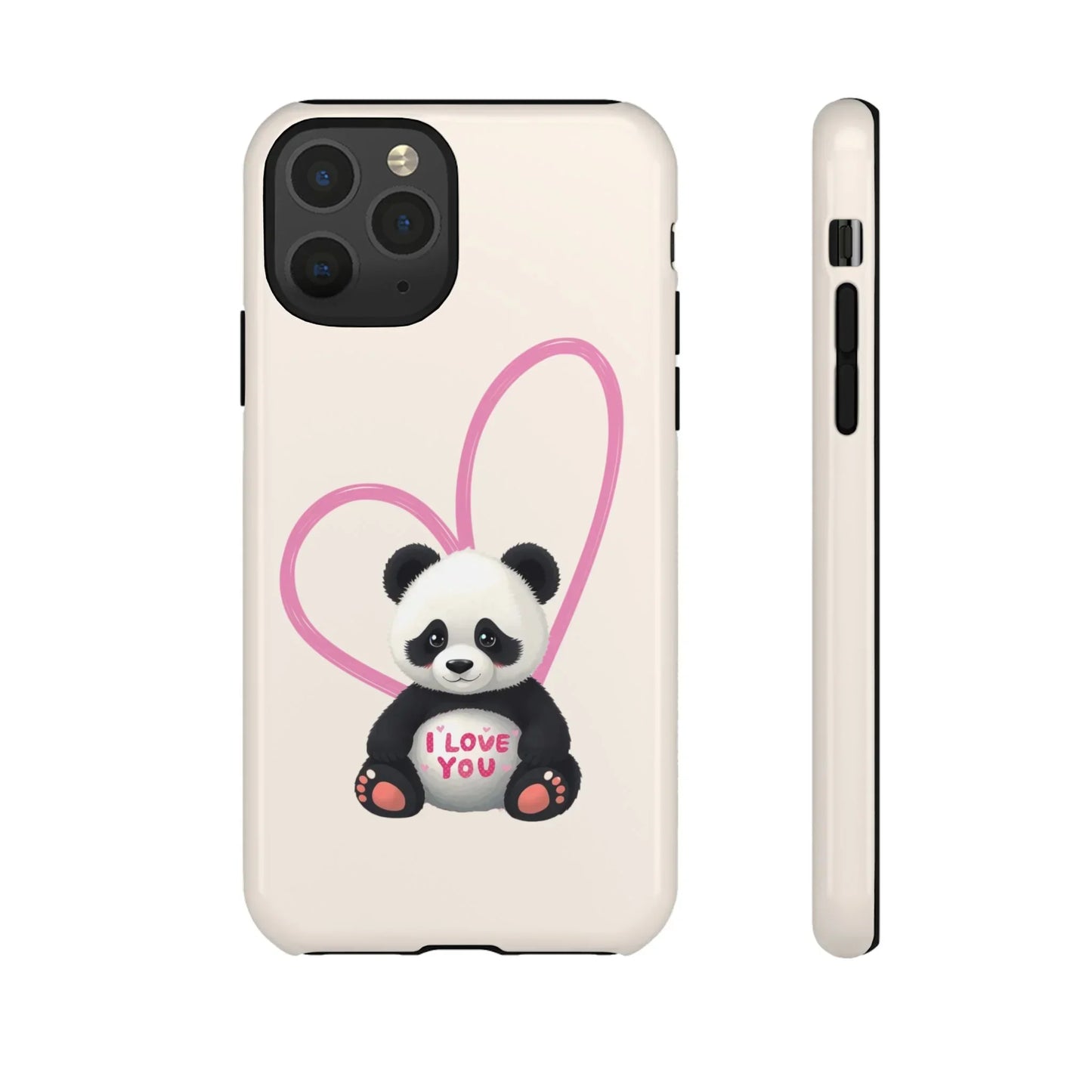Cute Panda Heart Love Phone Case for iPhone 8-16 Models - KarArmDesign