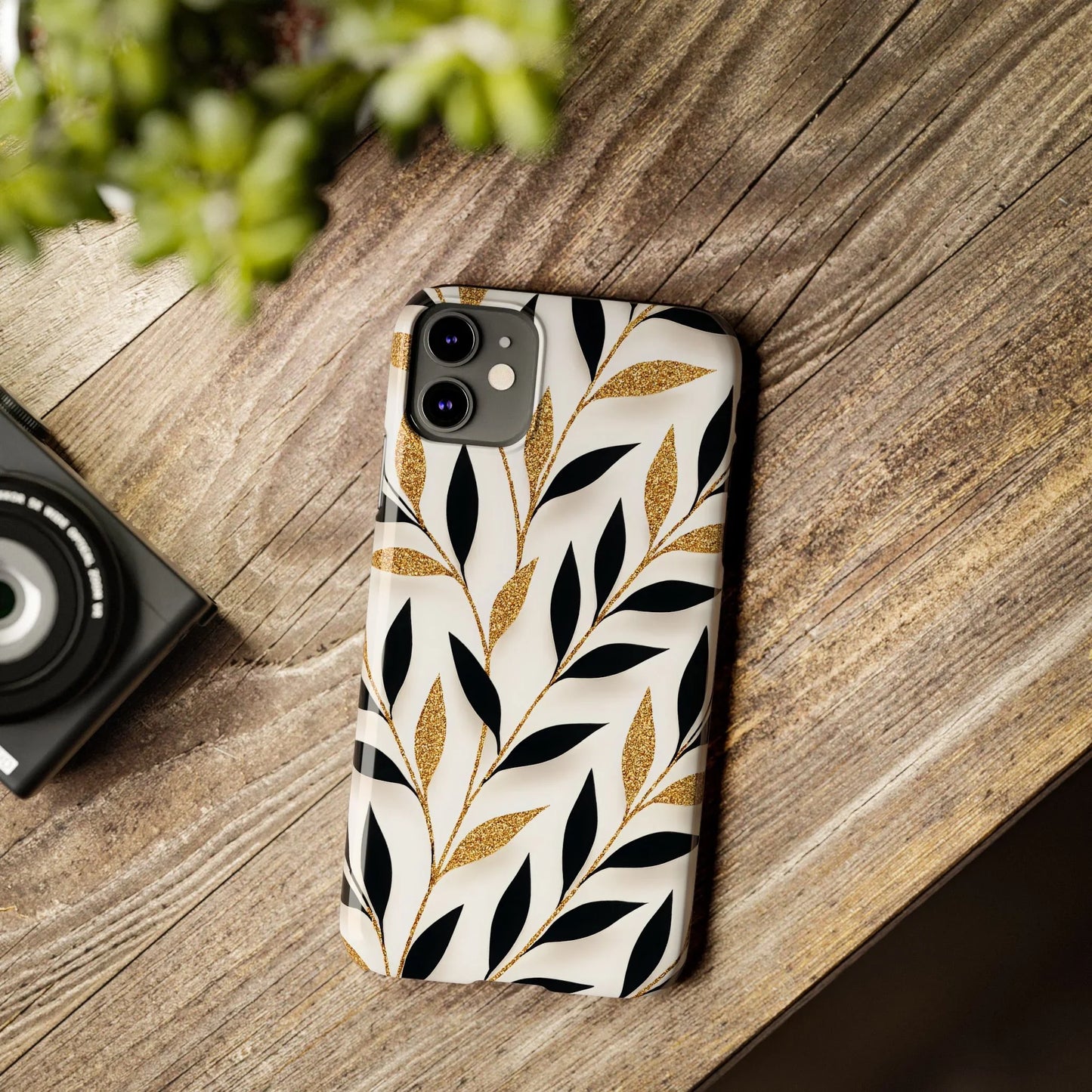 Botanical Gold Leaf Phone Case for iPhone 7-16 Models - KarArmDesign