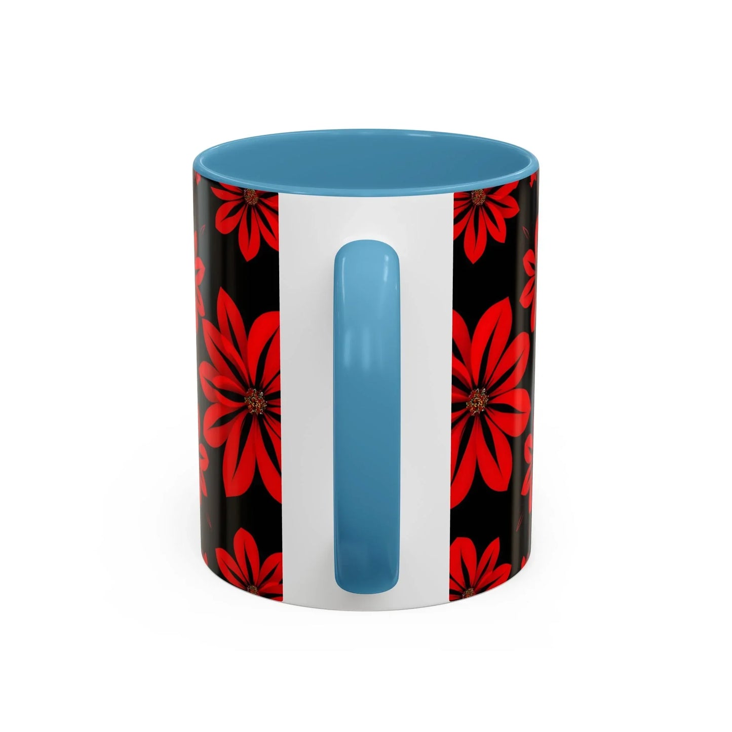 Accent Red Floral Coffee Mug – 11oz & 15oz - KarArmDesign