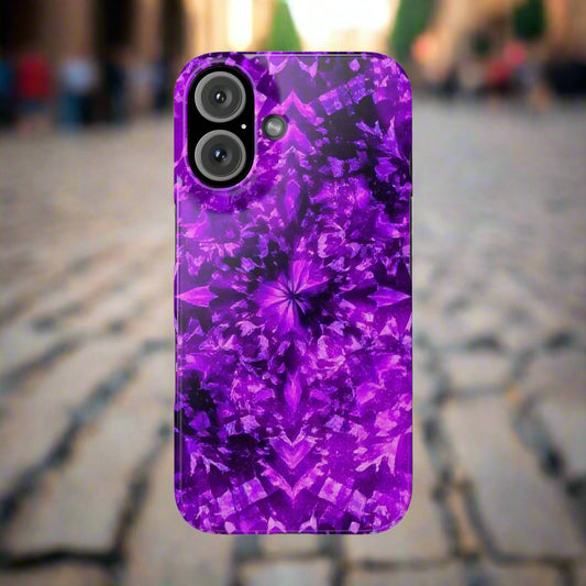 Vivid Purple Kaleidoscope Phone Case iPhone 7 to 16 Series Models - KarArmDesign