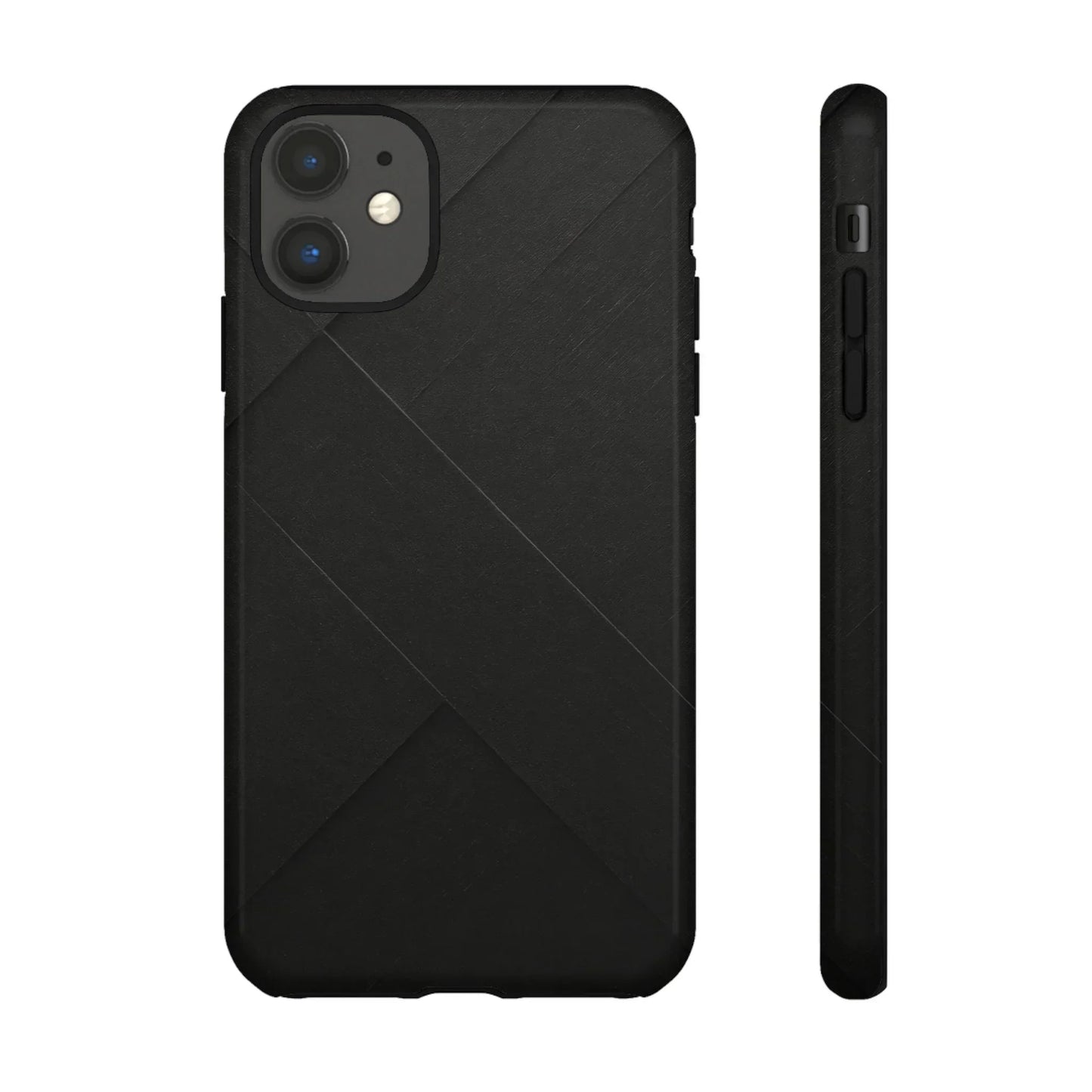 Matte Black Diagonal Line Phone Case for iPhone 8-16 and Galaxy S10-S25 Models - KarArmDesign