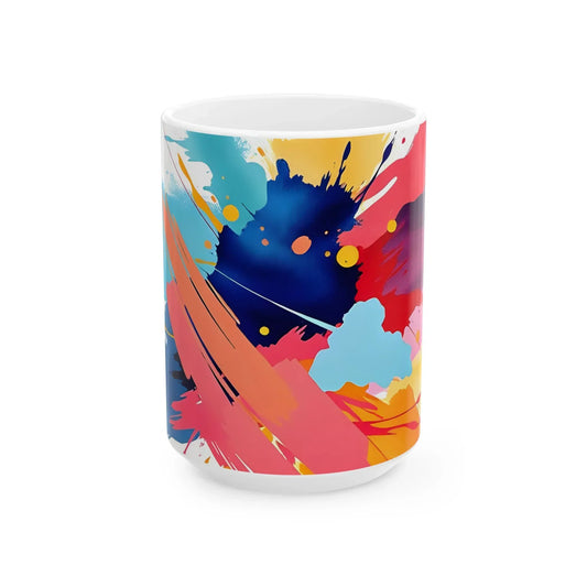 Vibrant Expression — Abstract Art Ceramic Mug (11oz, 15oz) - KarArmDesign