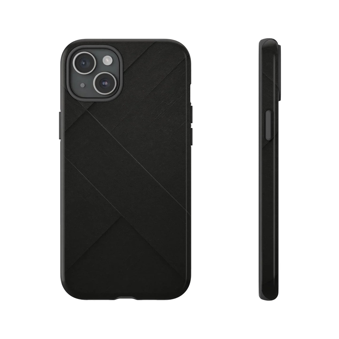 Matte Black Diagonal Line Phone Case for iPhone 8-16 and Galaxy S10-S25 Models - KarArmDesign
