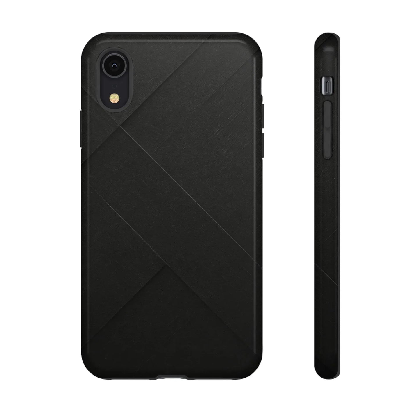 Matte Black Diagonal Line Phone Case for iPhone 8-16 and Galaxy S10-S25 Models - KarArmDesign