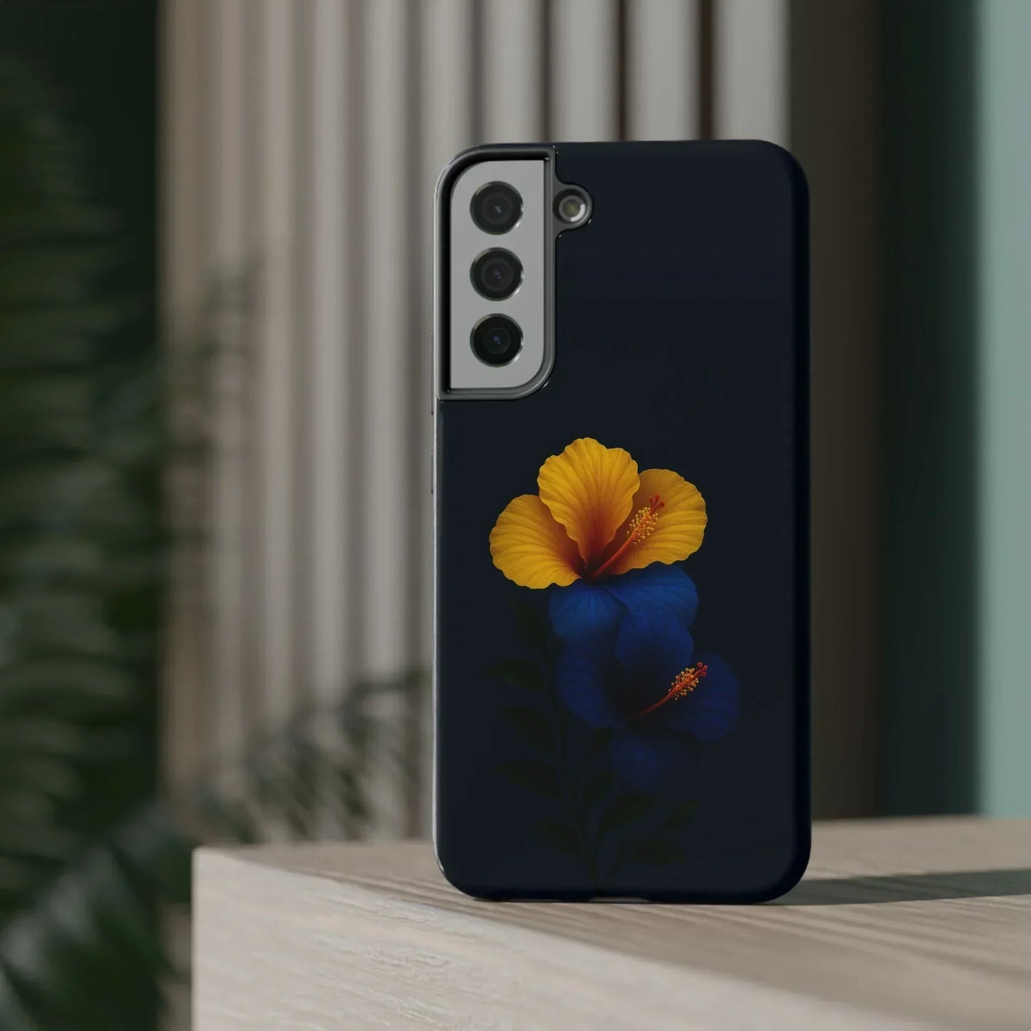 Elegant hibiscus phone case Impact-Resistant Cases for iPhone 12-16 and Samsung Galaxy S21-S22 Models - KarArmDesign