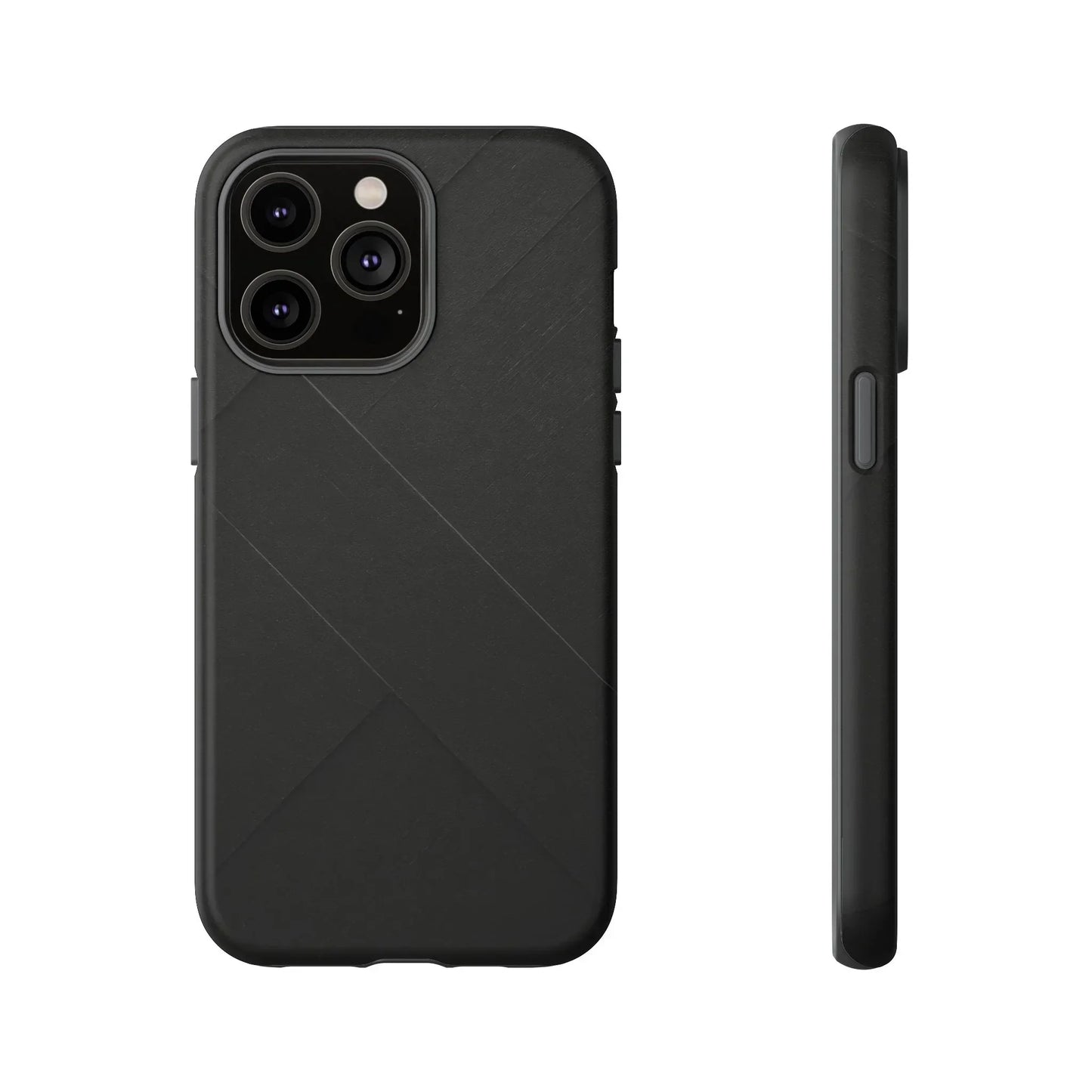 Matte Black Diagonal Line Phone Case for iPhone 8-16 and Galaxy S10-S25 Models - KarArmDesign