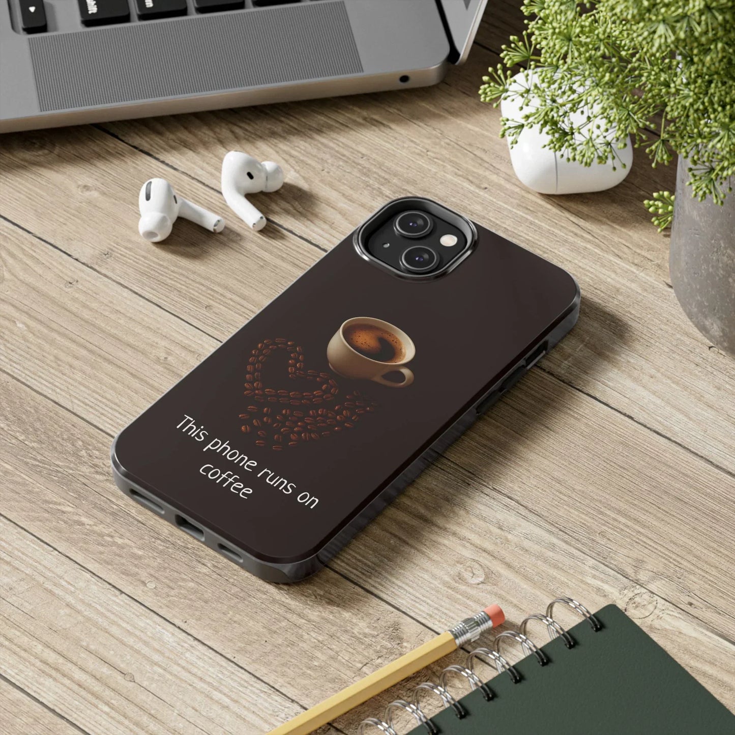 This Phone Runs On Coffee Quote Phone Case for iPhone and Galaxy - KarArmDesign