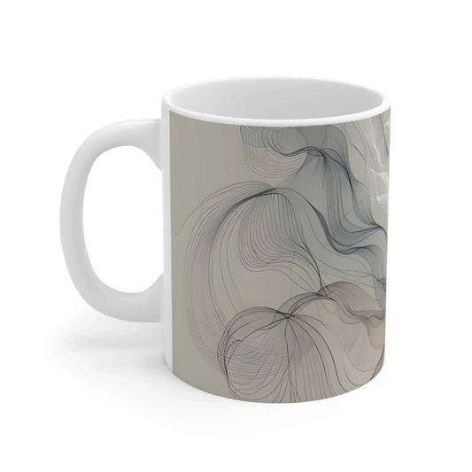 Ethereal Smoke Swirl Ceramic Mug – 11oz - KarArmDesign