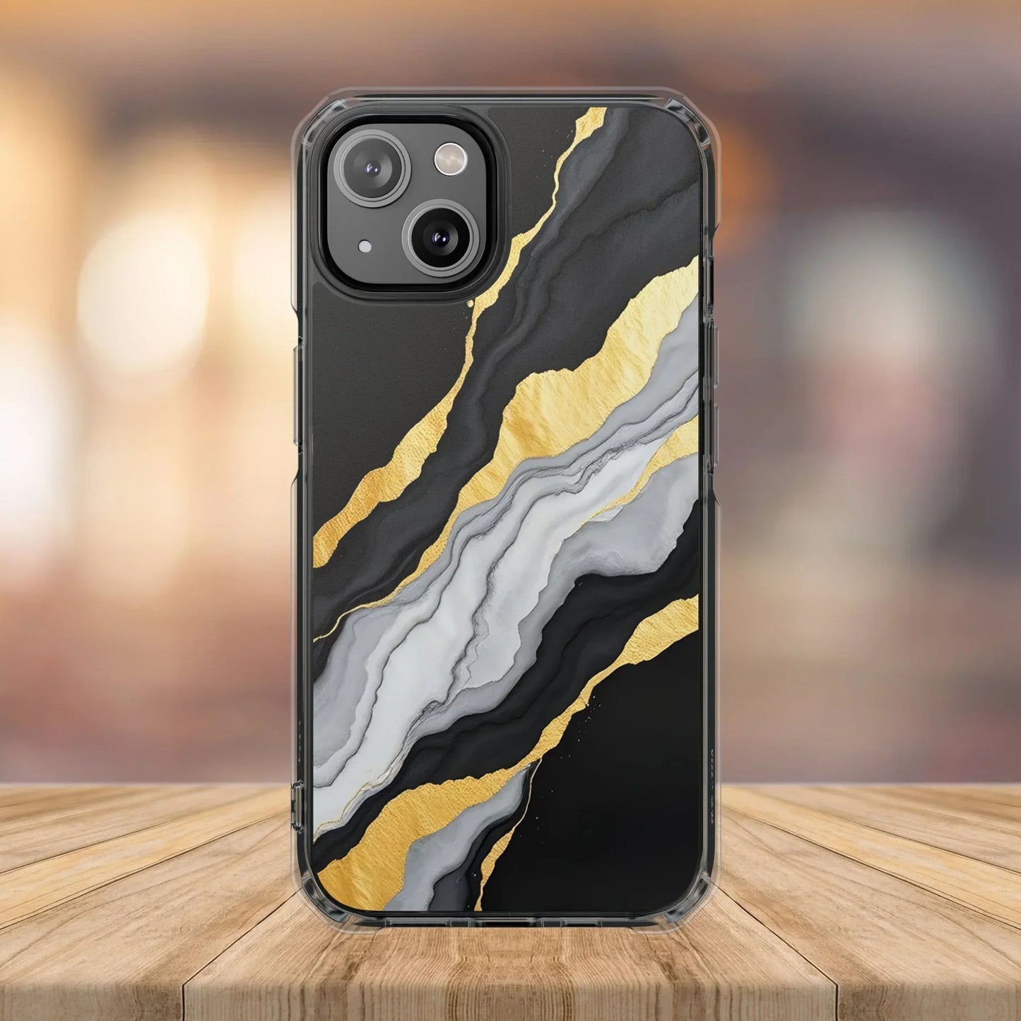 Luxury Black and Gold Marble Magnetic Phone Case for iPhone 14-16 Models - KarArmDesign