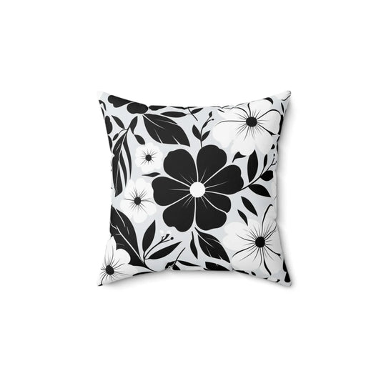 Soft Spun Polyester Square Floral Pillow - KarArmDesign