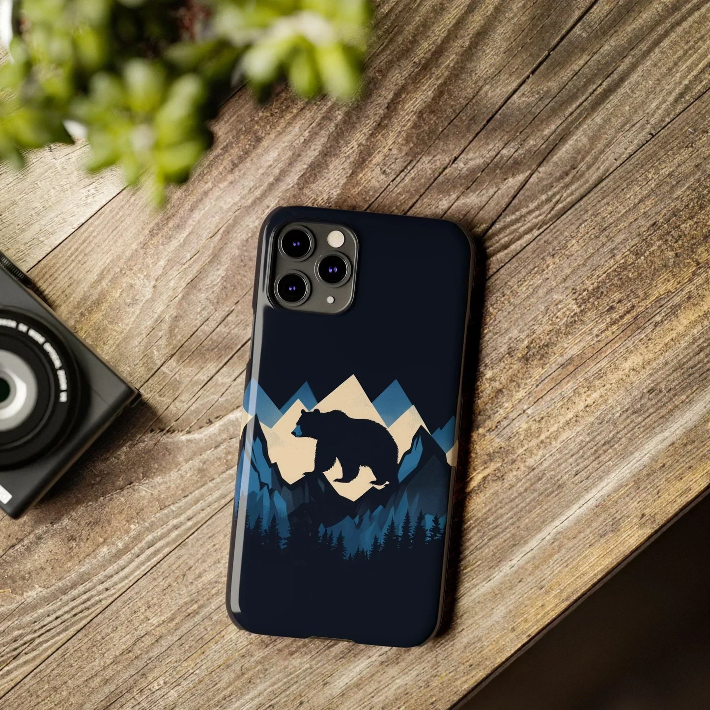 Wild Bear in the Peaks – Mountain Adventure Slim Phone Case for iPhone 7-16 Models - KarArmDesign