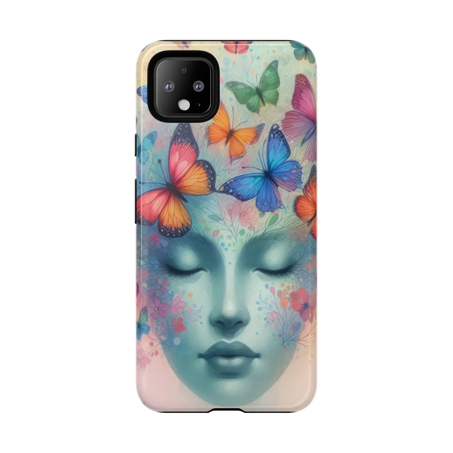 Butterfly Bloom Dreamy Woman Phone Case for Galaxy and Pixel - KarArmDesign