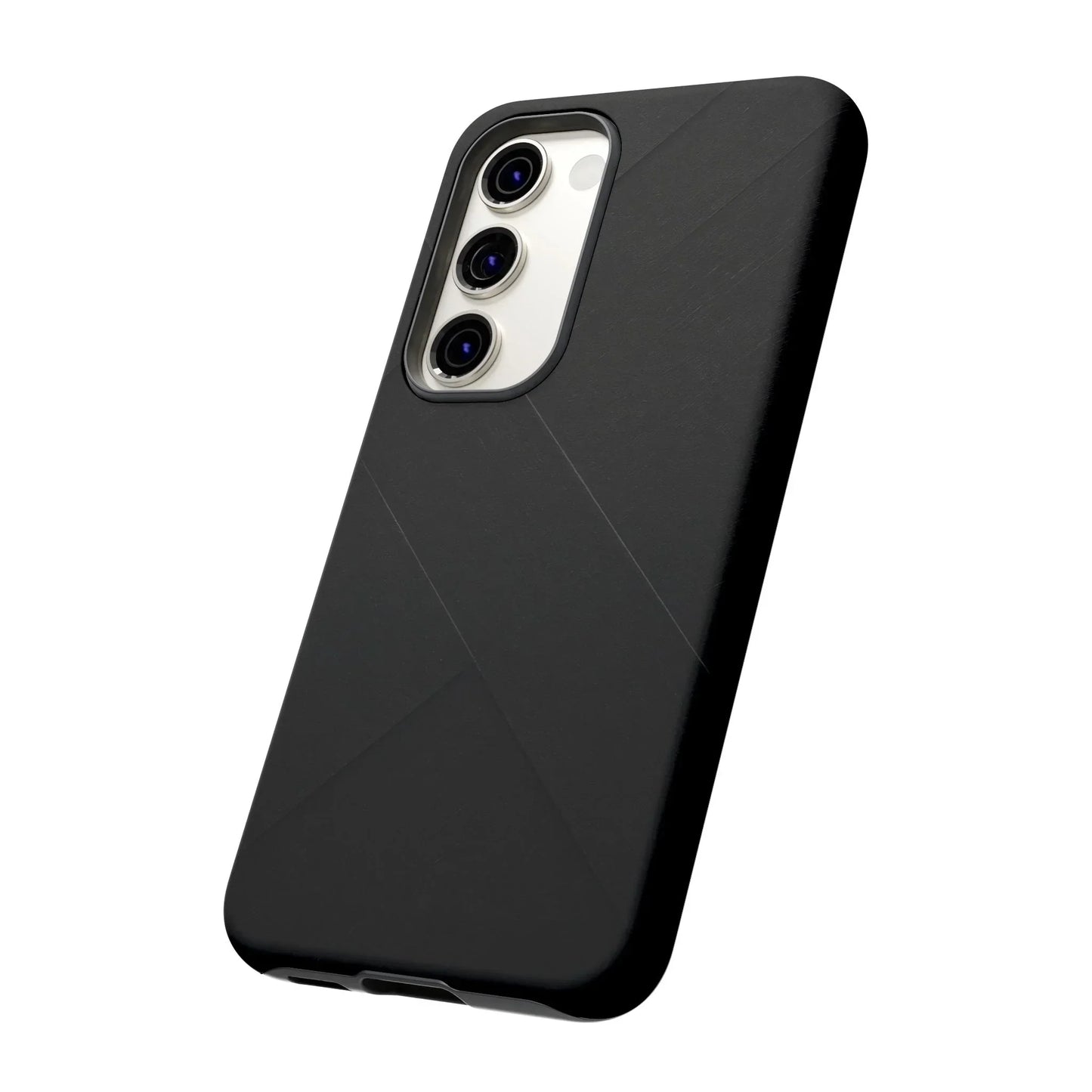 Matte Black Diagonal Line Phone Case for iPhone 8-16 and Galaxy S10-S25 Models - KarArmDesign