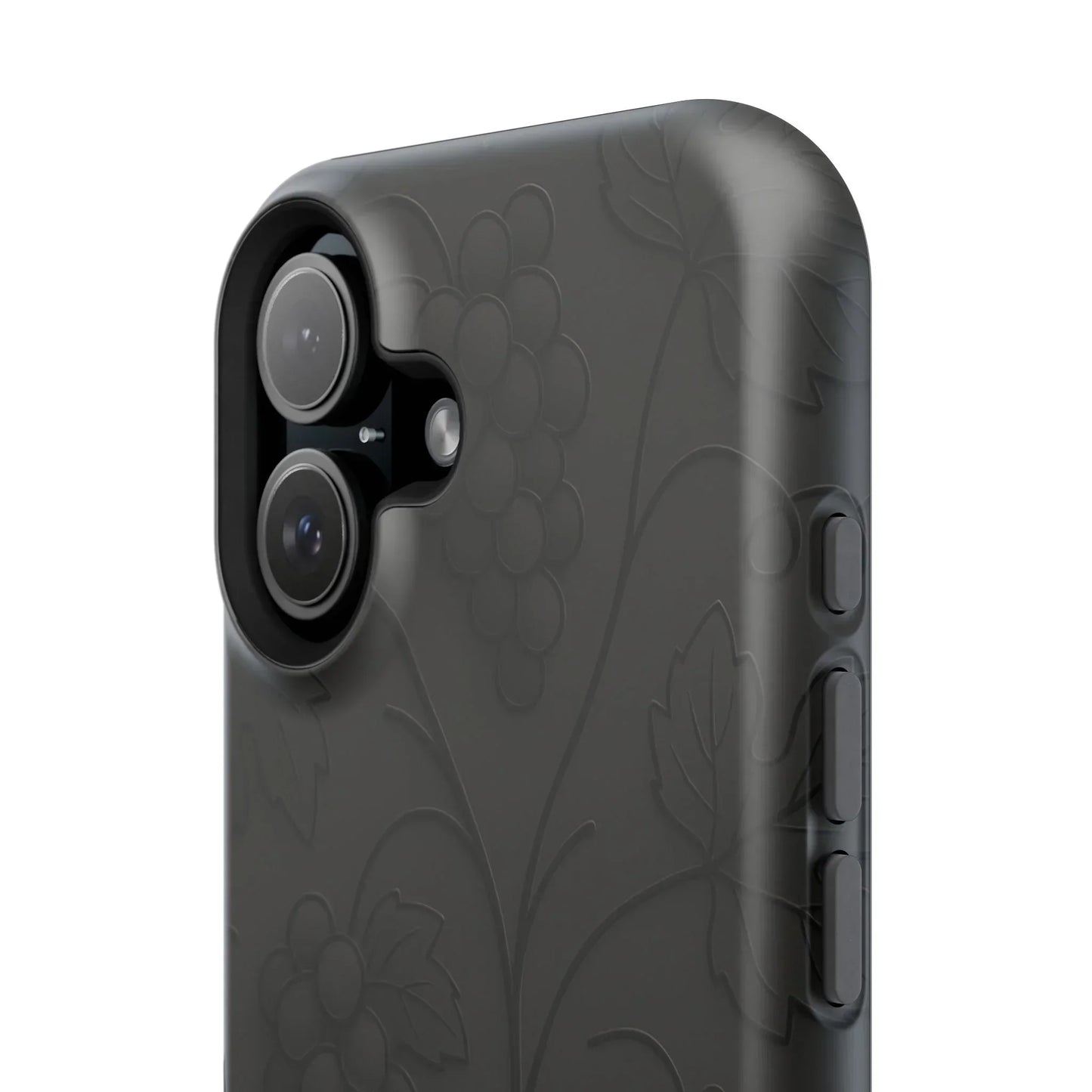 Elegant Embossed Grape Leaf Black Phone Case for iPhone and Galaxy - KarArmDesign