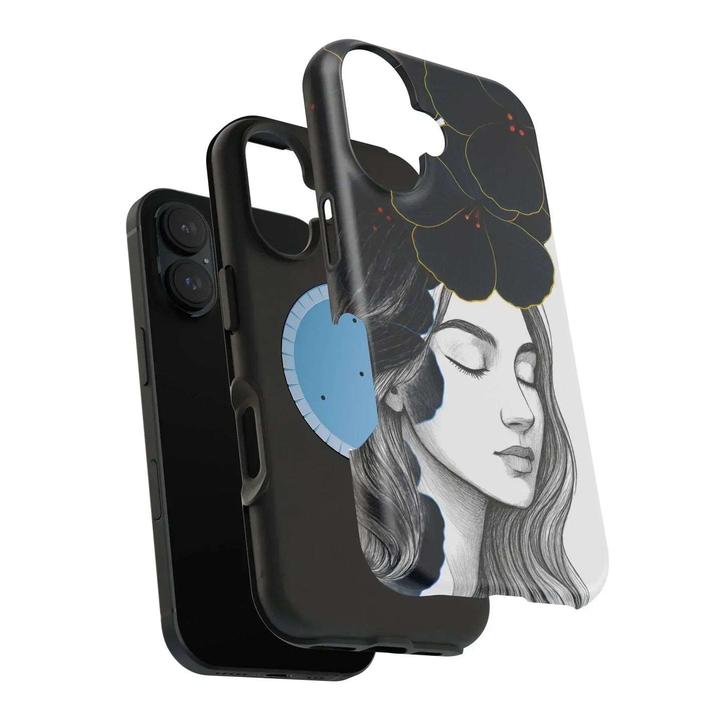 Dark Floral Elegance Phone Case for iPhone 13-16 Models - KarArmDesign
